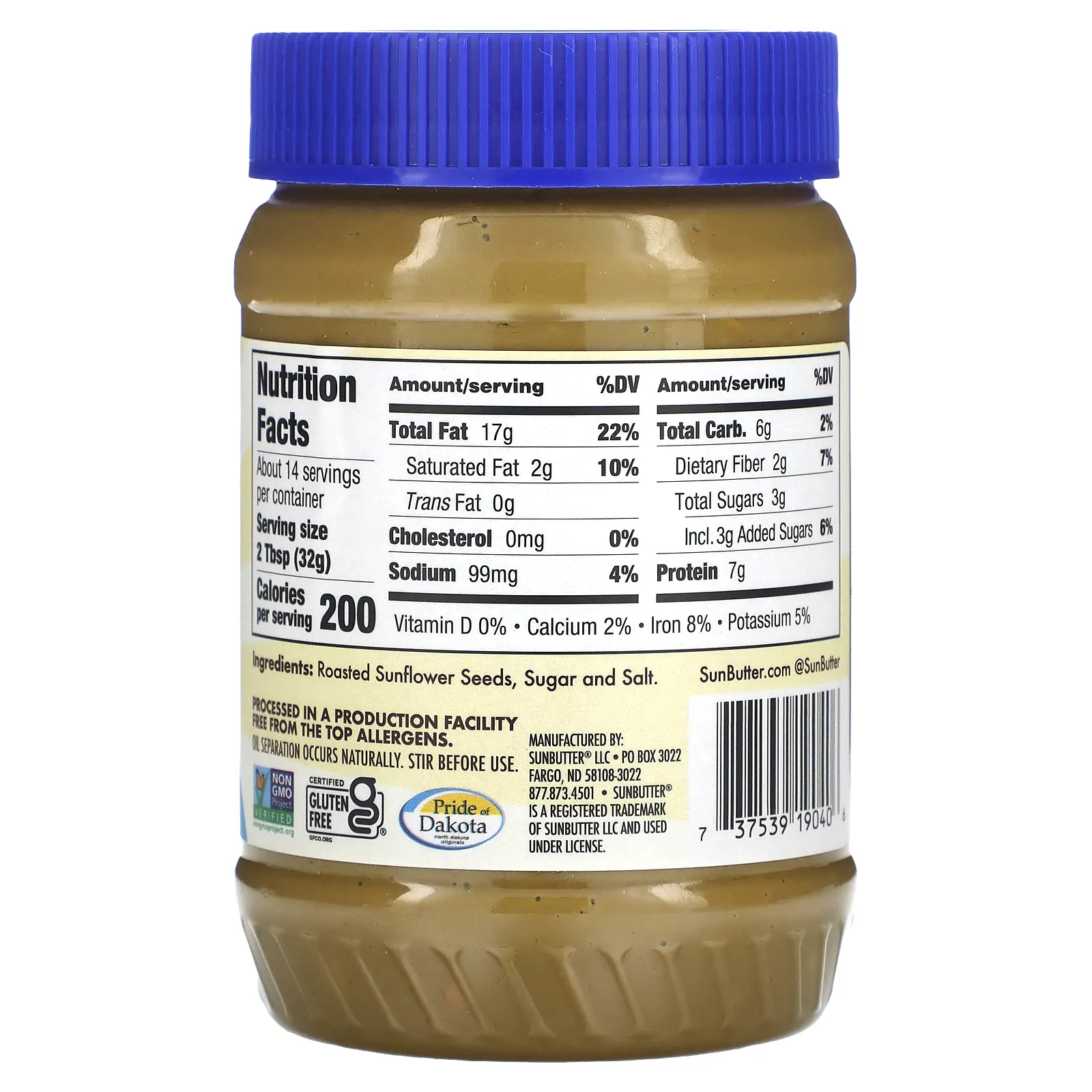 SunButter, Natural Crunch, спред из семян подсолнечника, 16 унций (454 г)