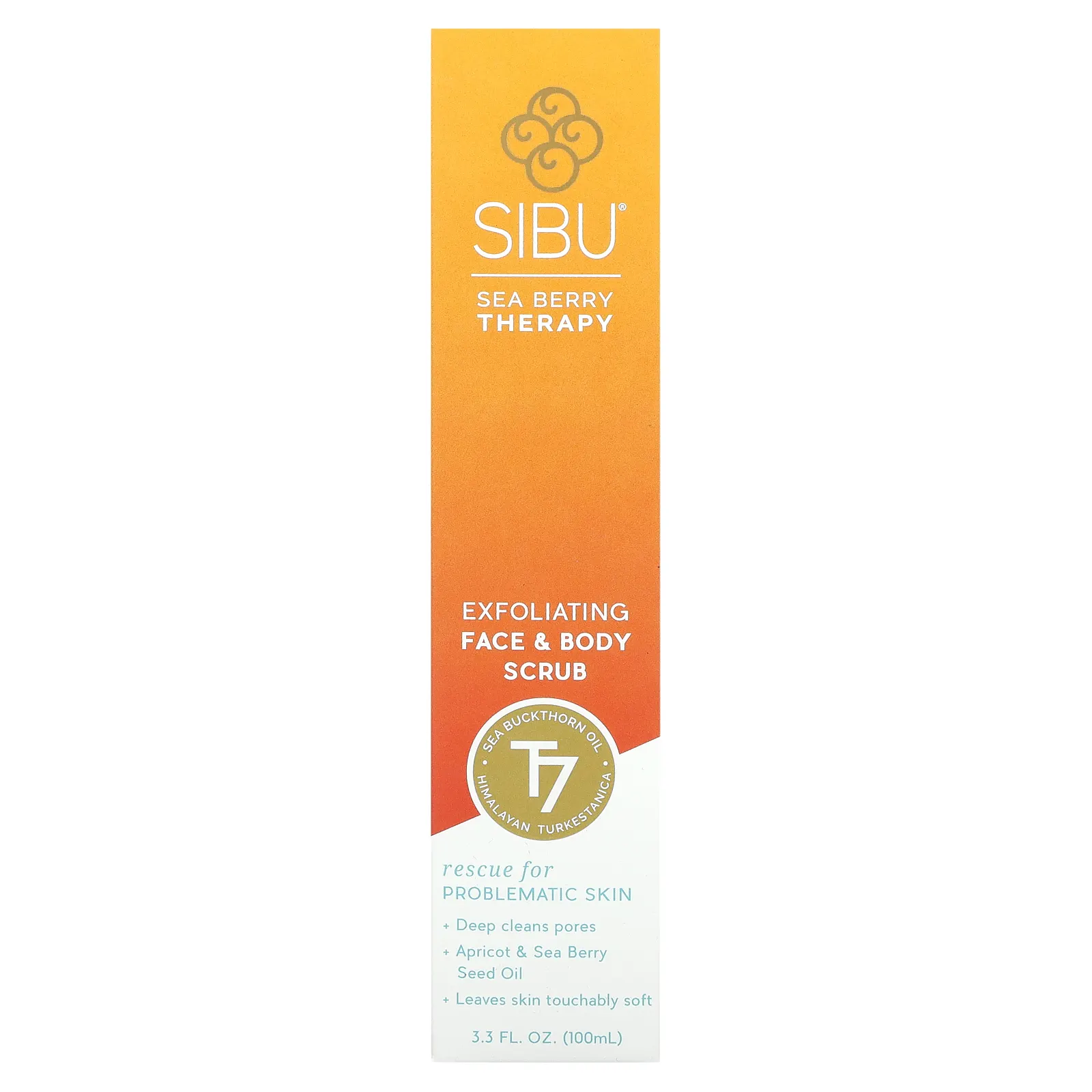 Sibu Beauty, Sea Berry Therapy, отшелушивающий скраб для лица и тела, 100 мл (3,3 жидк. Унции)