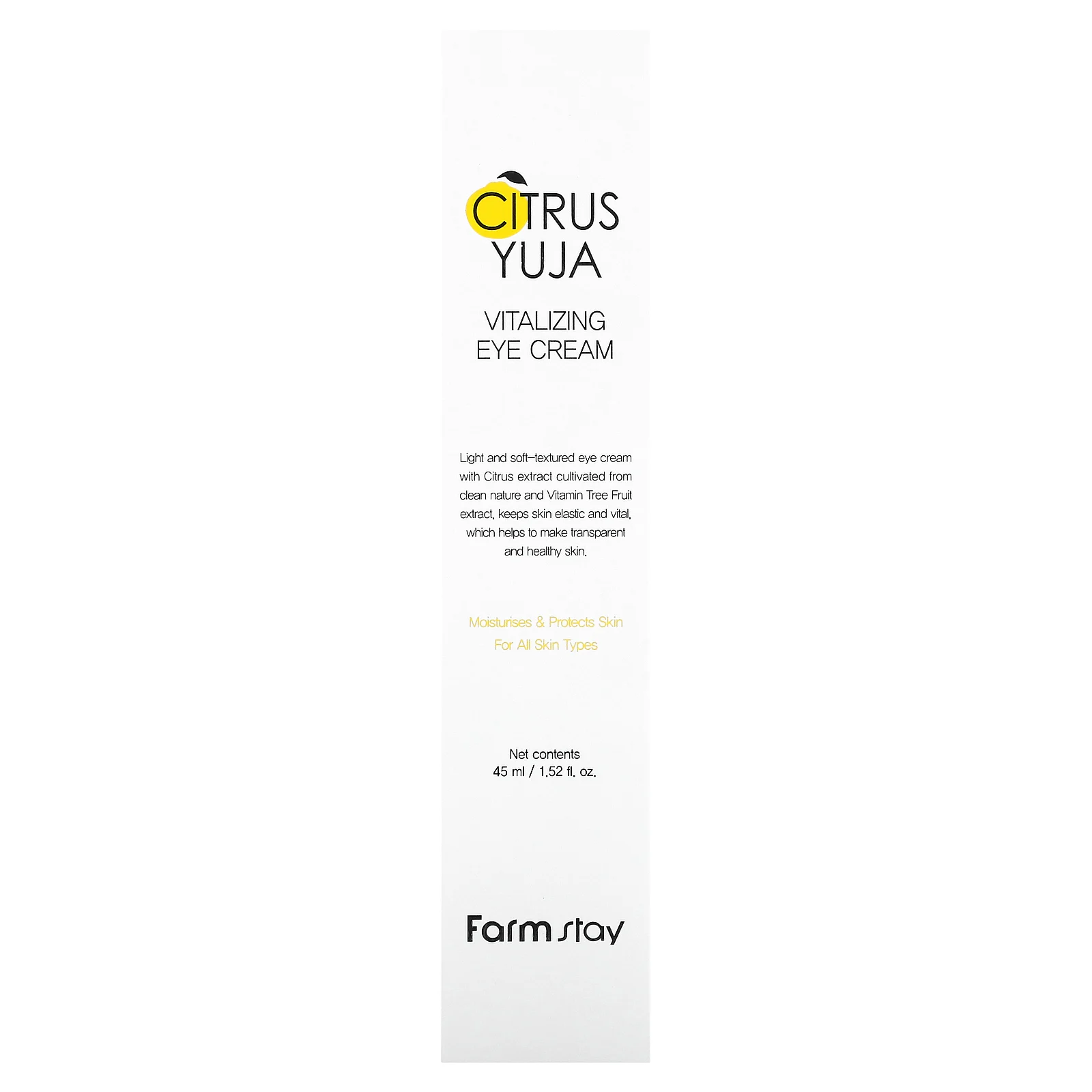 Farmstay, Citrus Yuja, восстанавливающий крем для кожи вокруг глаз, для всех типов кожи, 45 мл (1,52 жидк. Унции)