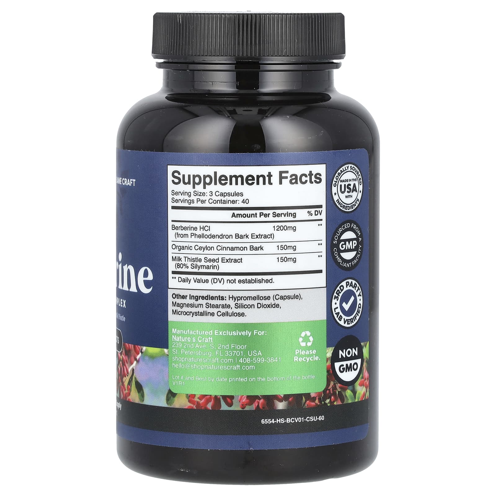 Nature's Craft, Берберин, 120 капсул