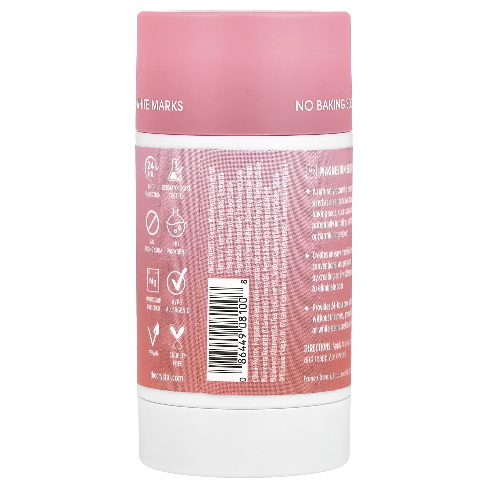 CRYSTAL, Обогащенный магнием дезодорант, кокос и ваниль, 70 г (2,5 унции)