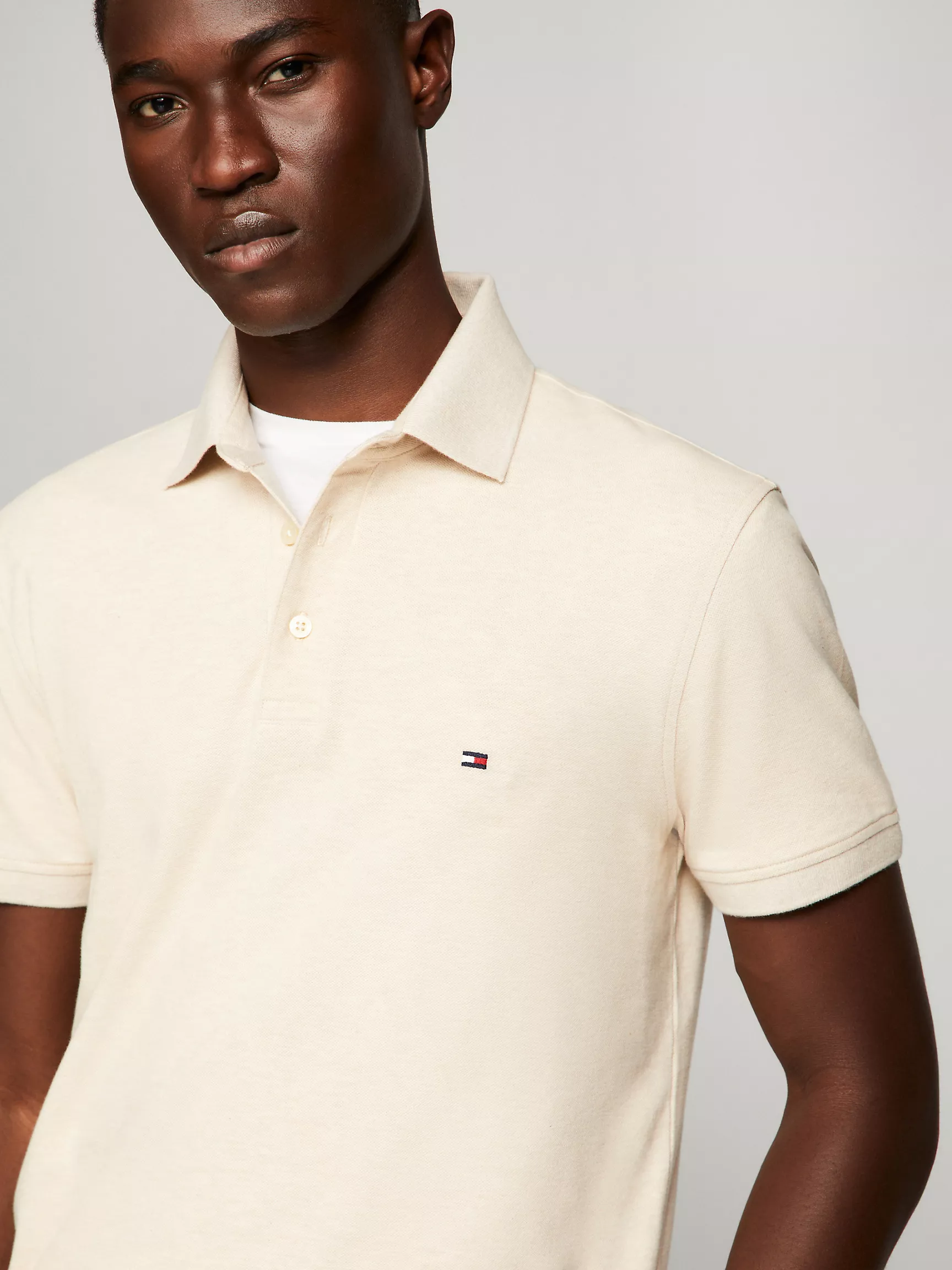 Мужское поло Tommy Hilfiger, Приталенное эластичное поло из пике