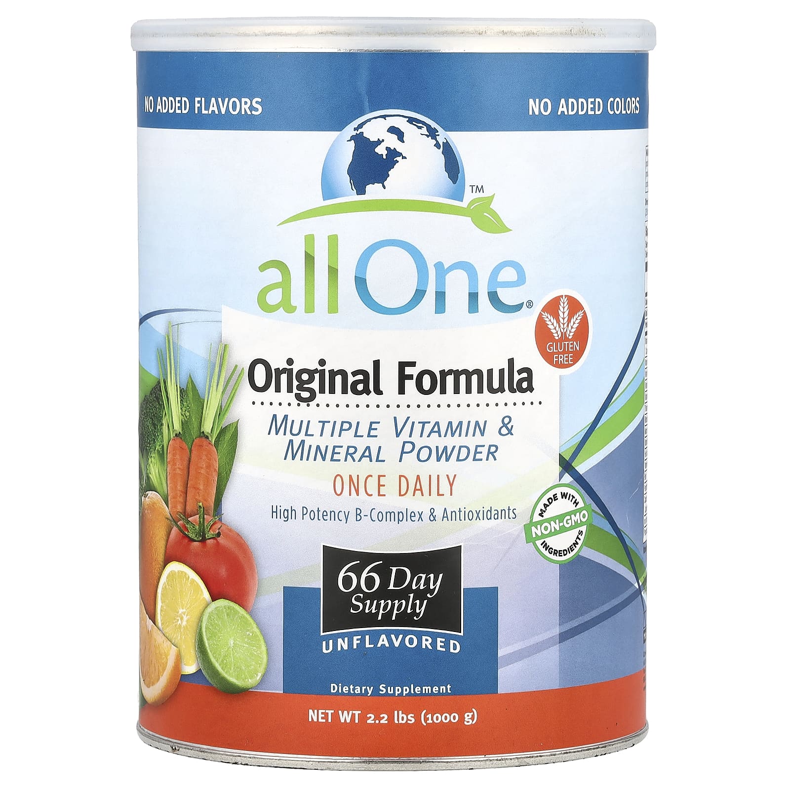 All One, Nutritech, Original Formula, мультивитаминный и минеральный порошок, без добавок, 1000 г (2,2 фунта)