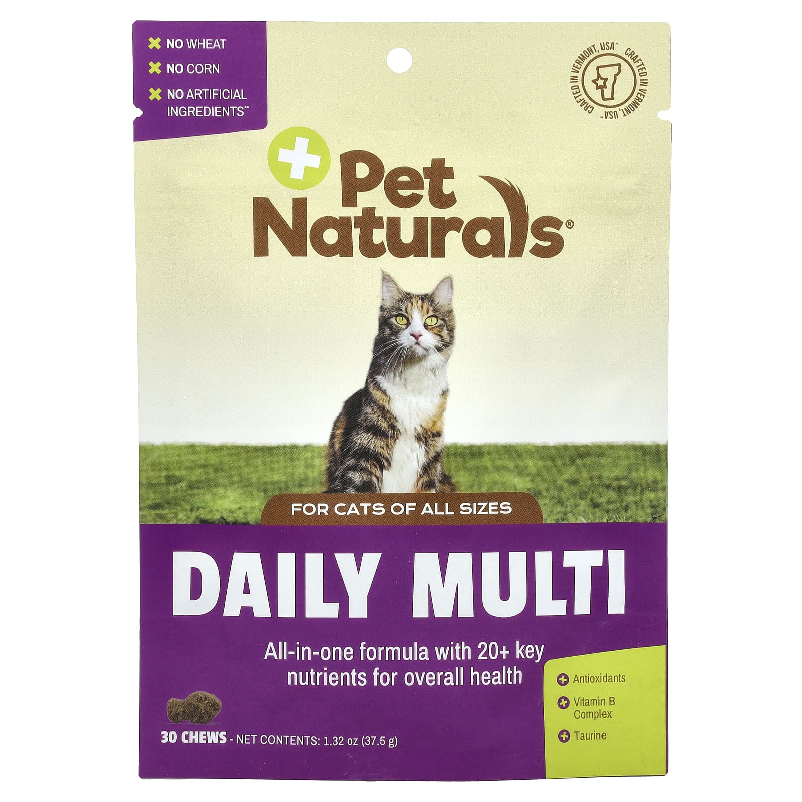 Pet Naturals, Ежедневный мультивитамин, для кошек, 30 жевательных таблеток, 1.32 унции (37.5 г)