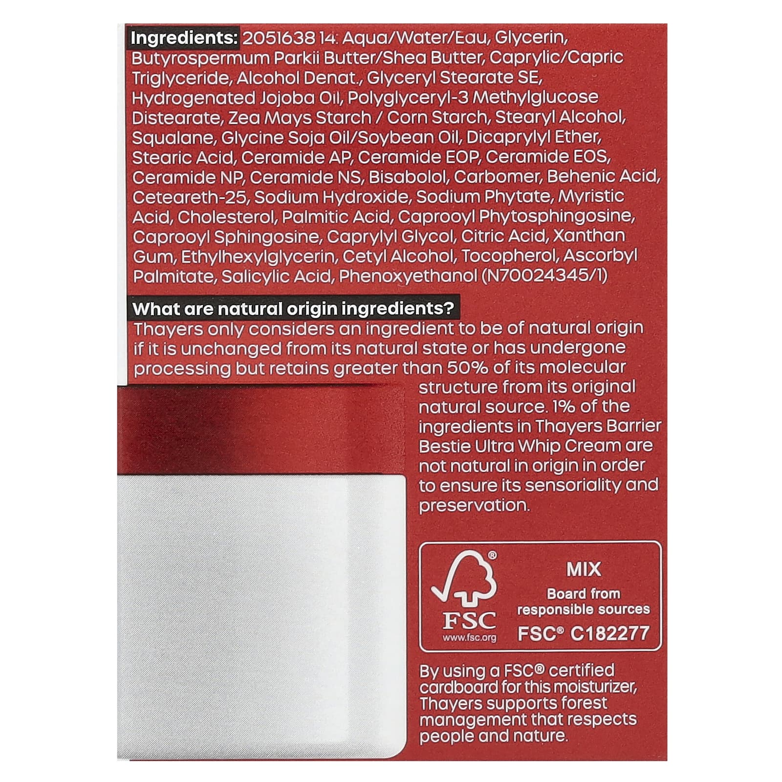 Thayers, Barrier Bestie Ultra Whip, крем, без отдушек, 59 мл (2 жидк. Унции)