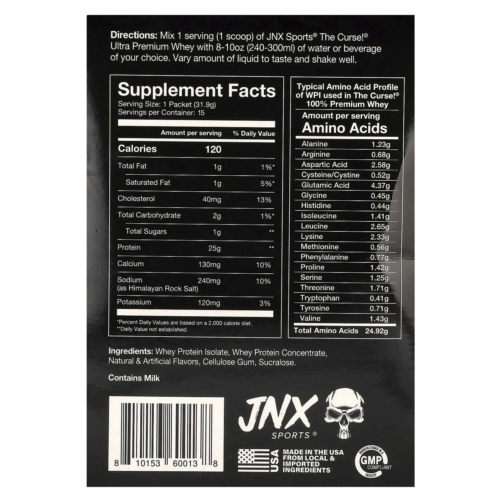 JNX Sports, Проклятие! Ultra Premium Whey, стручки ванили, 15 пакетиков по 31,9 г (1,13 унции)