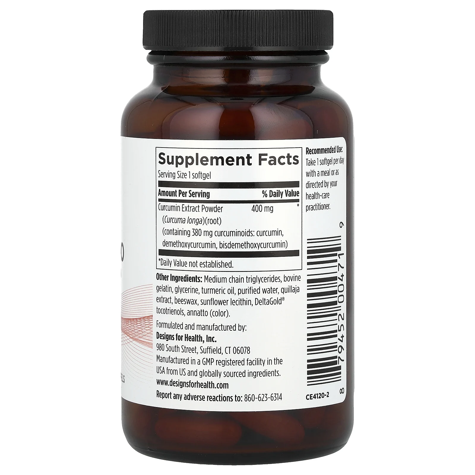 Designs For Health, Curcum-Evail® 400, 120 Softgels