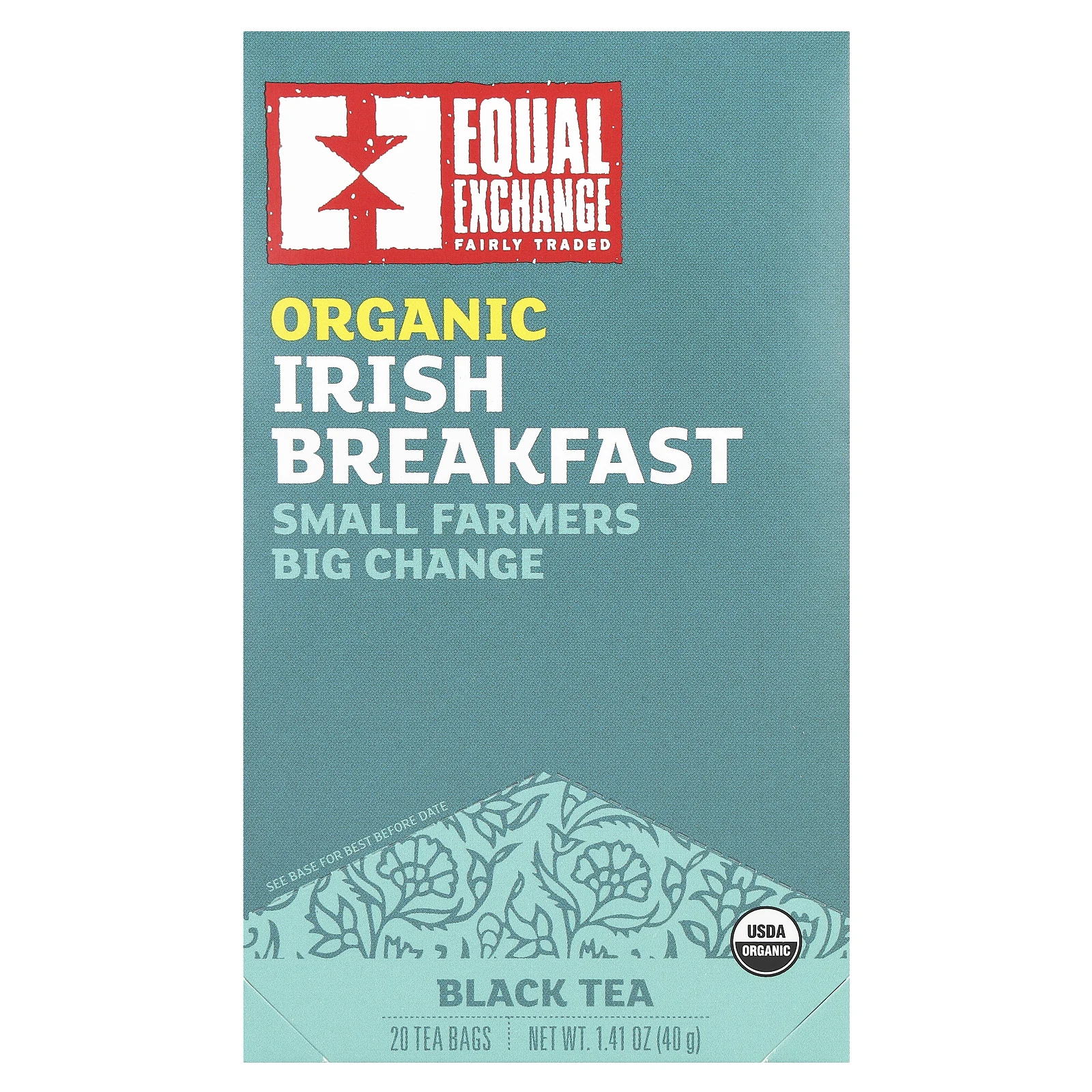 Equal Exchange, Organic Irish Breakfast, черный чай, 20 чайных пакетиков, 40 г (1,41 унции)