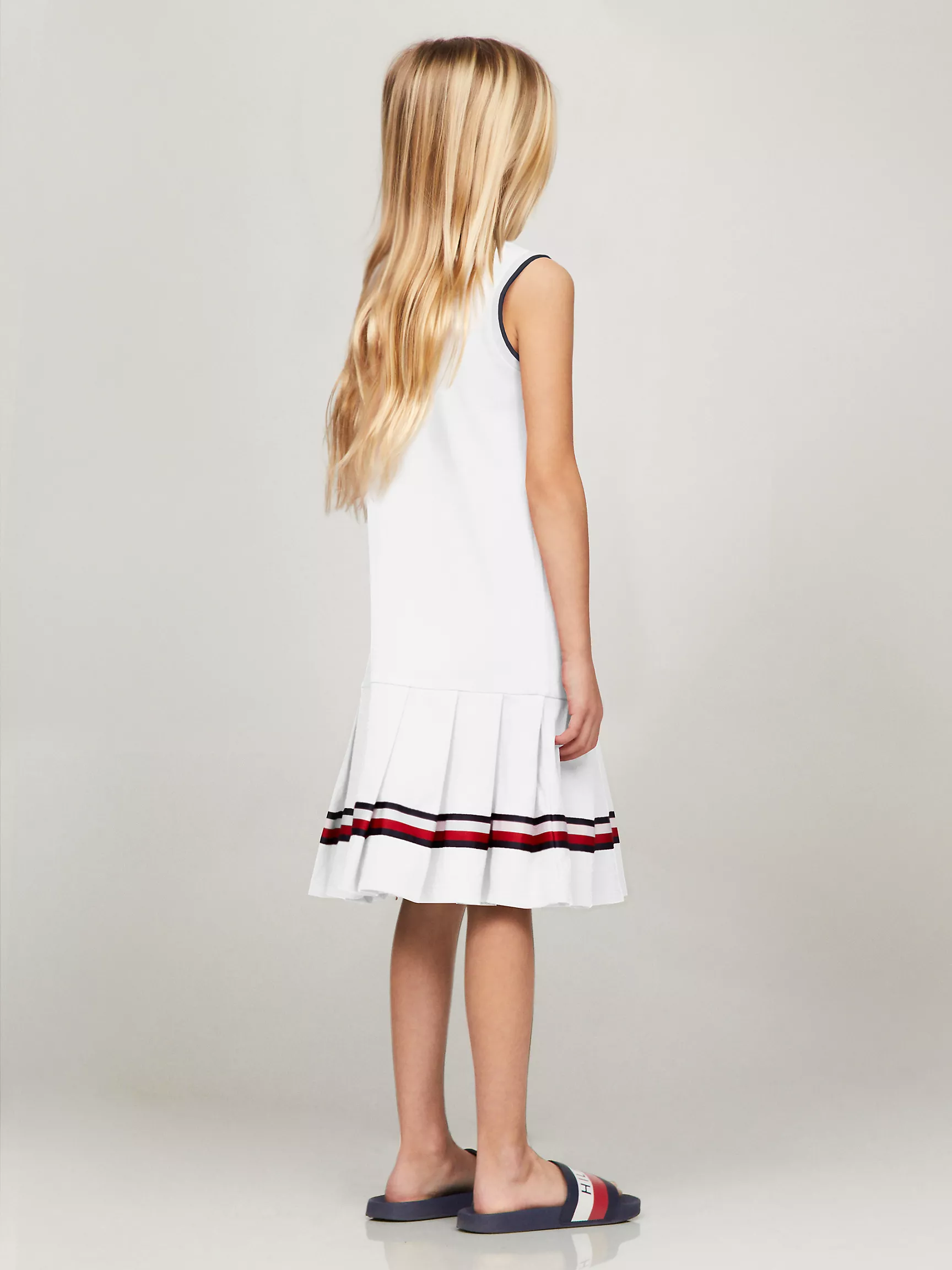 Платье для девочек Tommy Hilfiger, Детское поло-платье без рукавов с плиссировкой