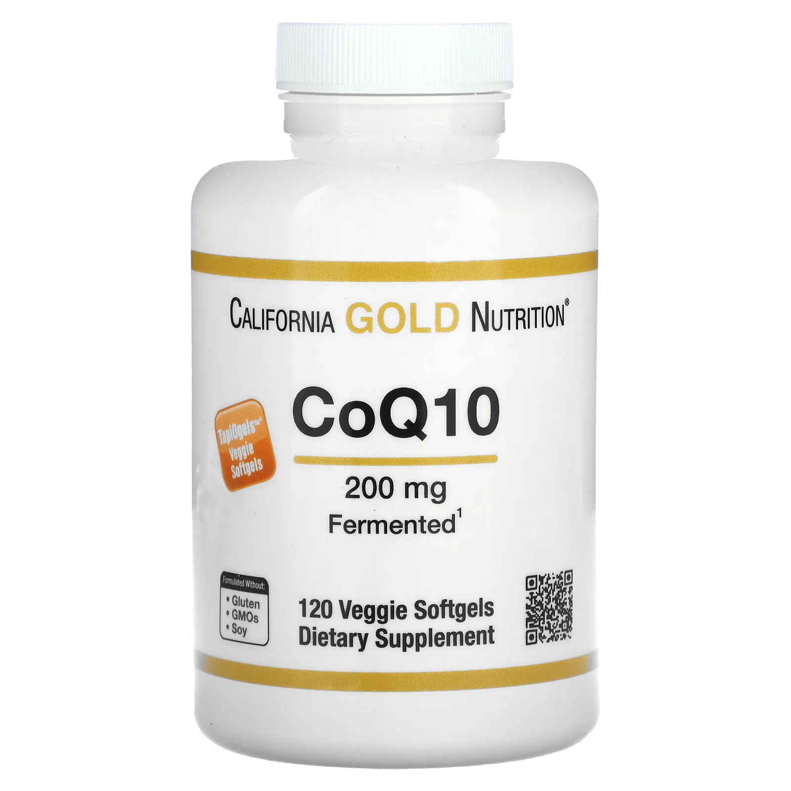 California Gold Nutrition, коэнзим Q10, 200 мг, 120 растительных капсул