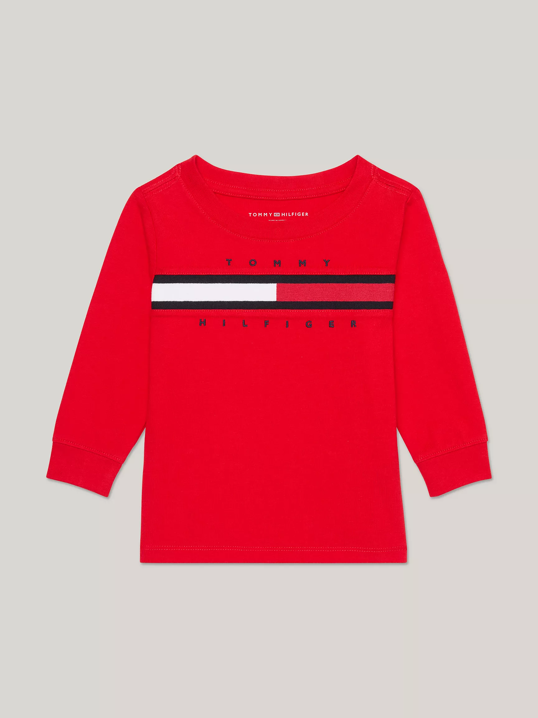 Футболка Tommy Hilfiger для мальчиков, Детская футболка с длинным рукавом и флаговым логотипом