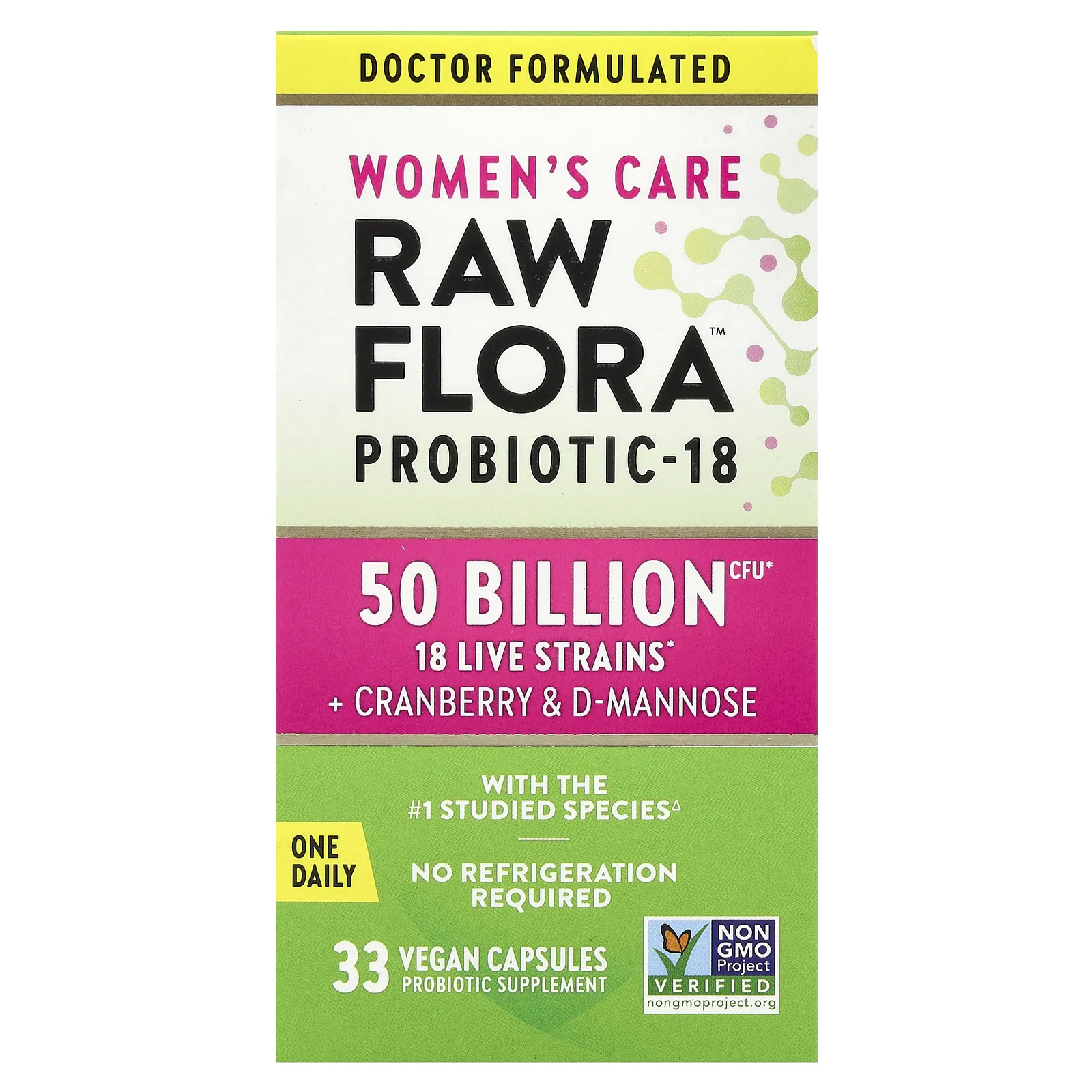 Nature's Truth, Woman's Care, пробиотик-18 Raw Flora ™, 33 веганские капсулы