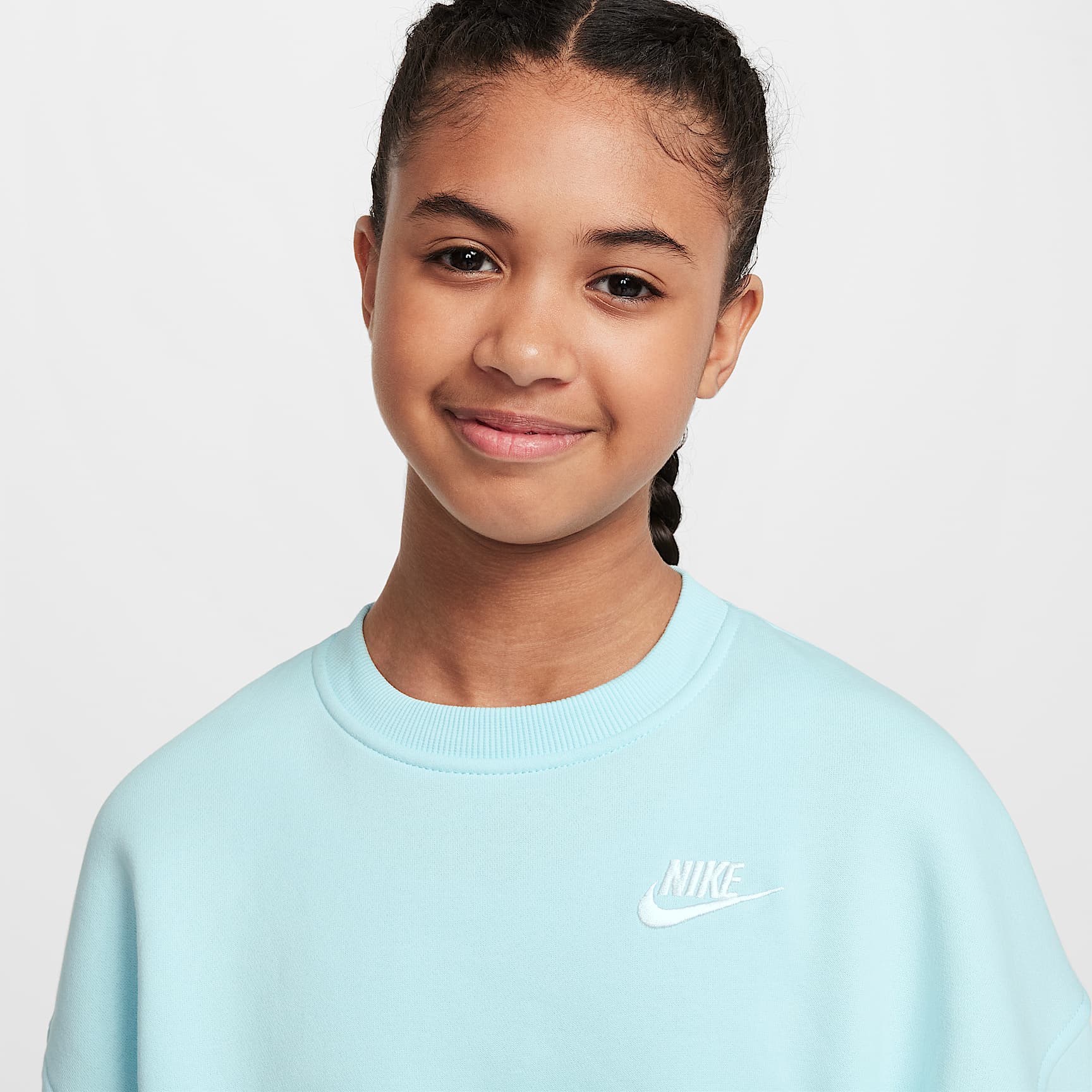 Nike Sportswear Club Fleece Girls' Boxy Crew-Neck Sweatshirt