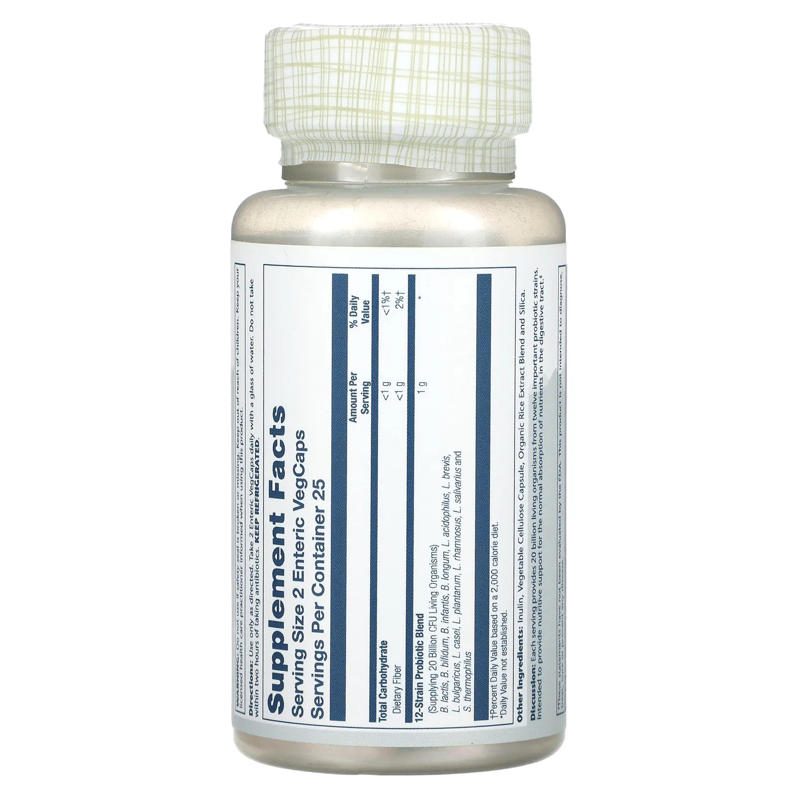 Solaray, Мультидофильный пробиотик, 20 млрд КОЕ, 50 растительных капсул