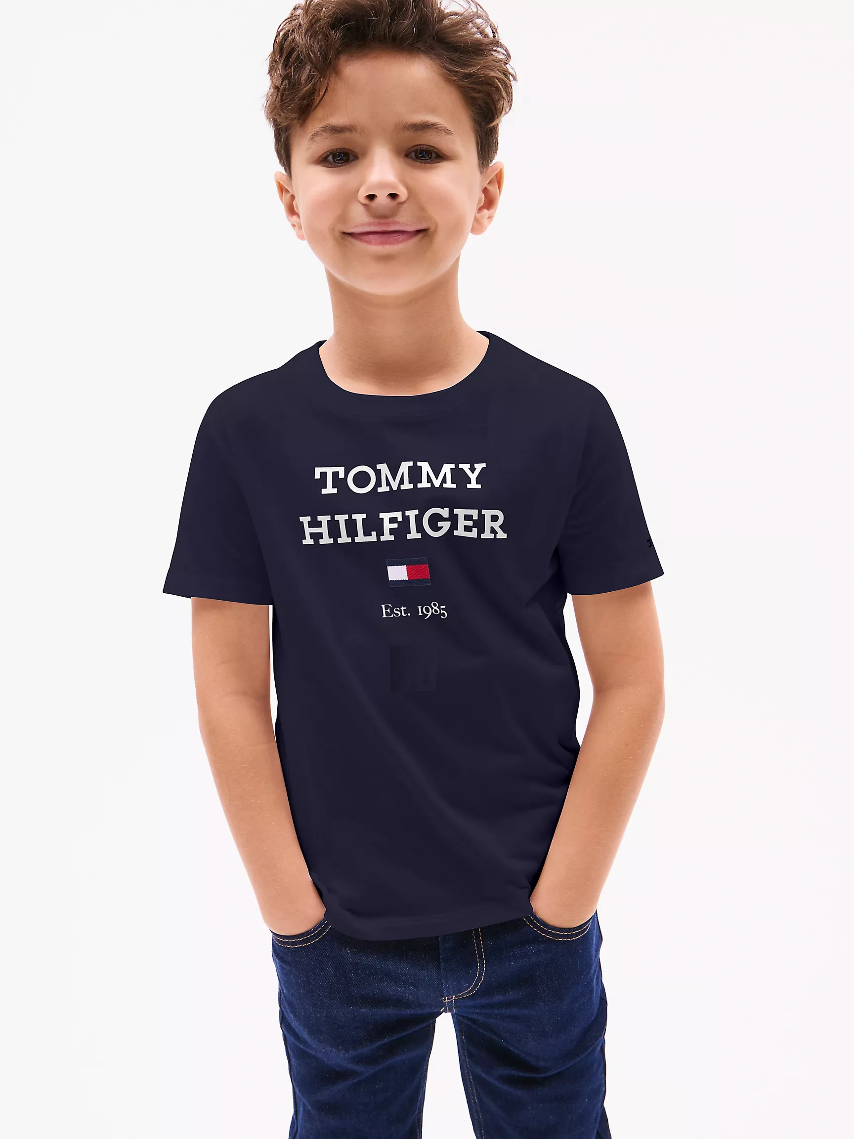Футболка Tommy Hilfiger для мальчиков, Детская футболка с логотипом Hilfiger