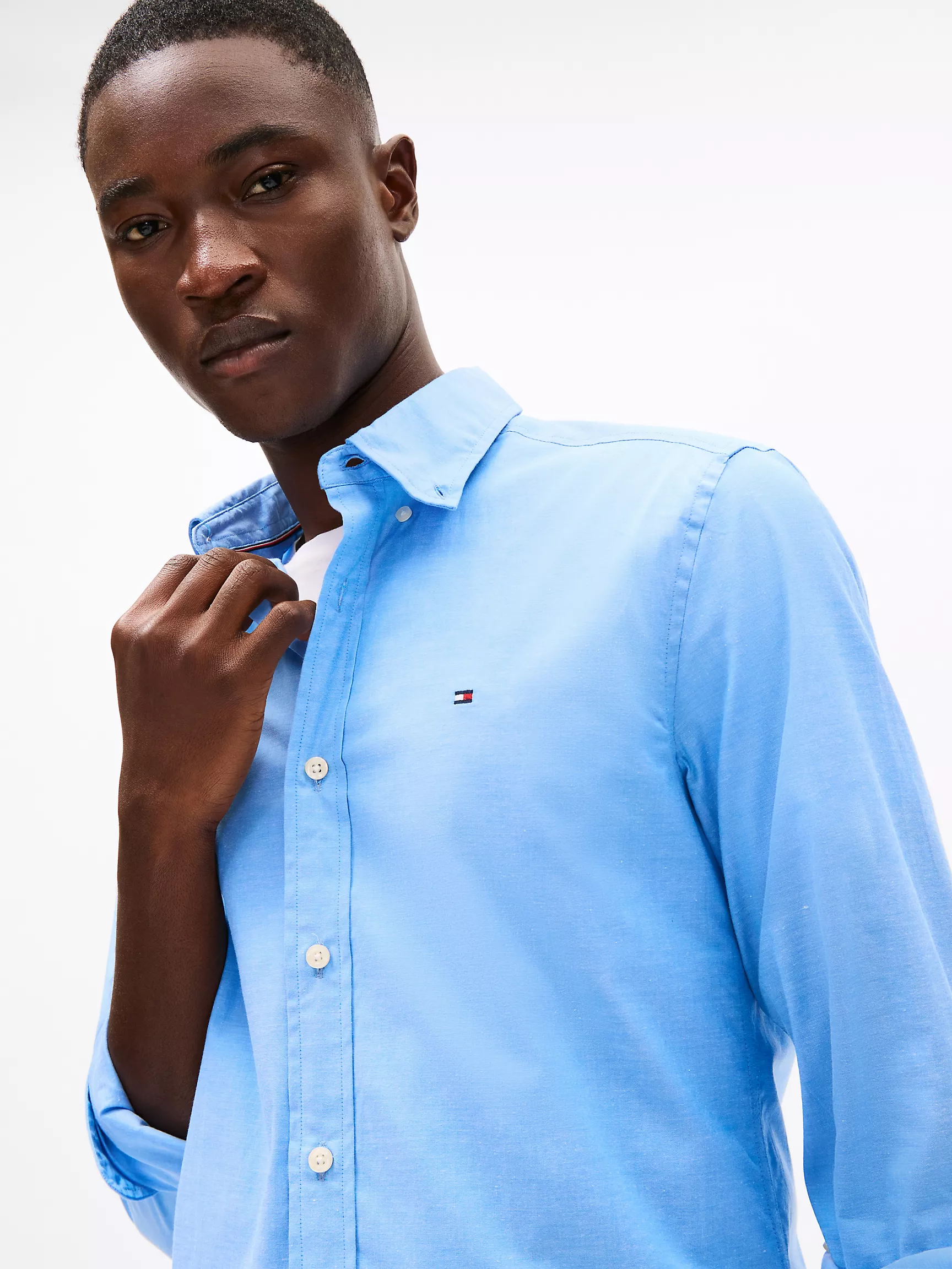 Мужская рубашка Tommy Hilfiger, Эластичная рубашка из поплина стандартного кроя