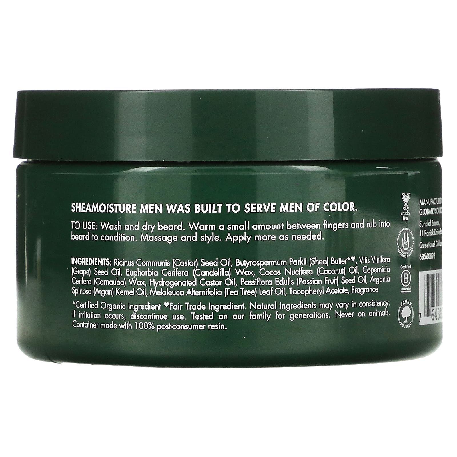 SheaMoisture, Для мужчин, бальзам для бороды, масло маракуйи и масло ши, 113 г (4 унции)