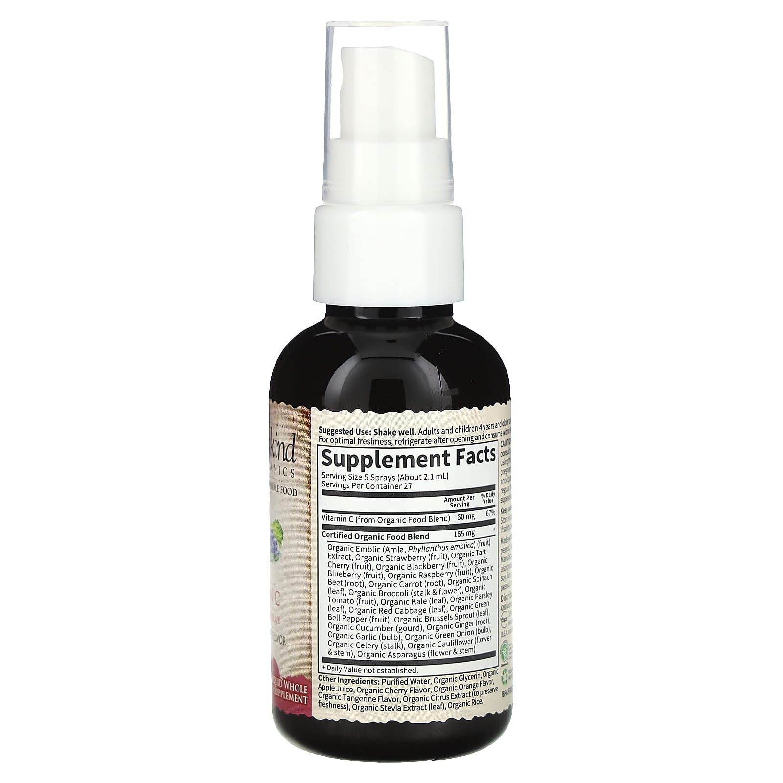 Garden of Life, MyKind Organics, органический спрей с витамином С, вишня и мандарин, 58 мл (2 жидк. унции)