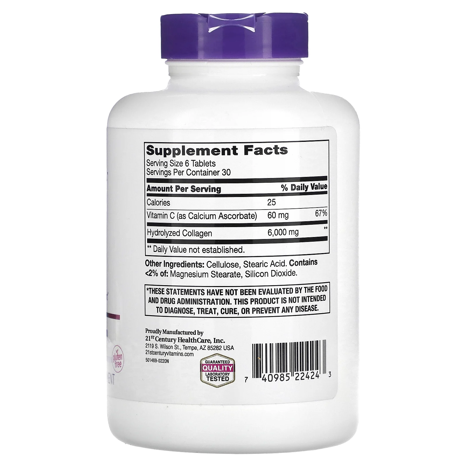 21st Century, суперколлаген с витамином C, 6000 мг, 180 таблеток (1000 мг в 1 таблетке)