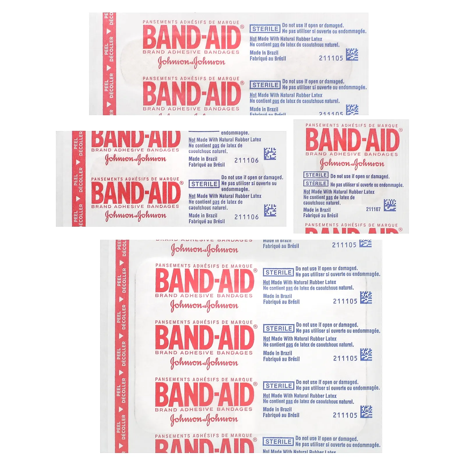 Band Aid, Пластыри, Tru-Stay, прозрачные, разных размеров, 80 бинтов