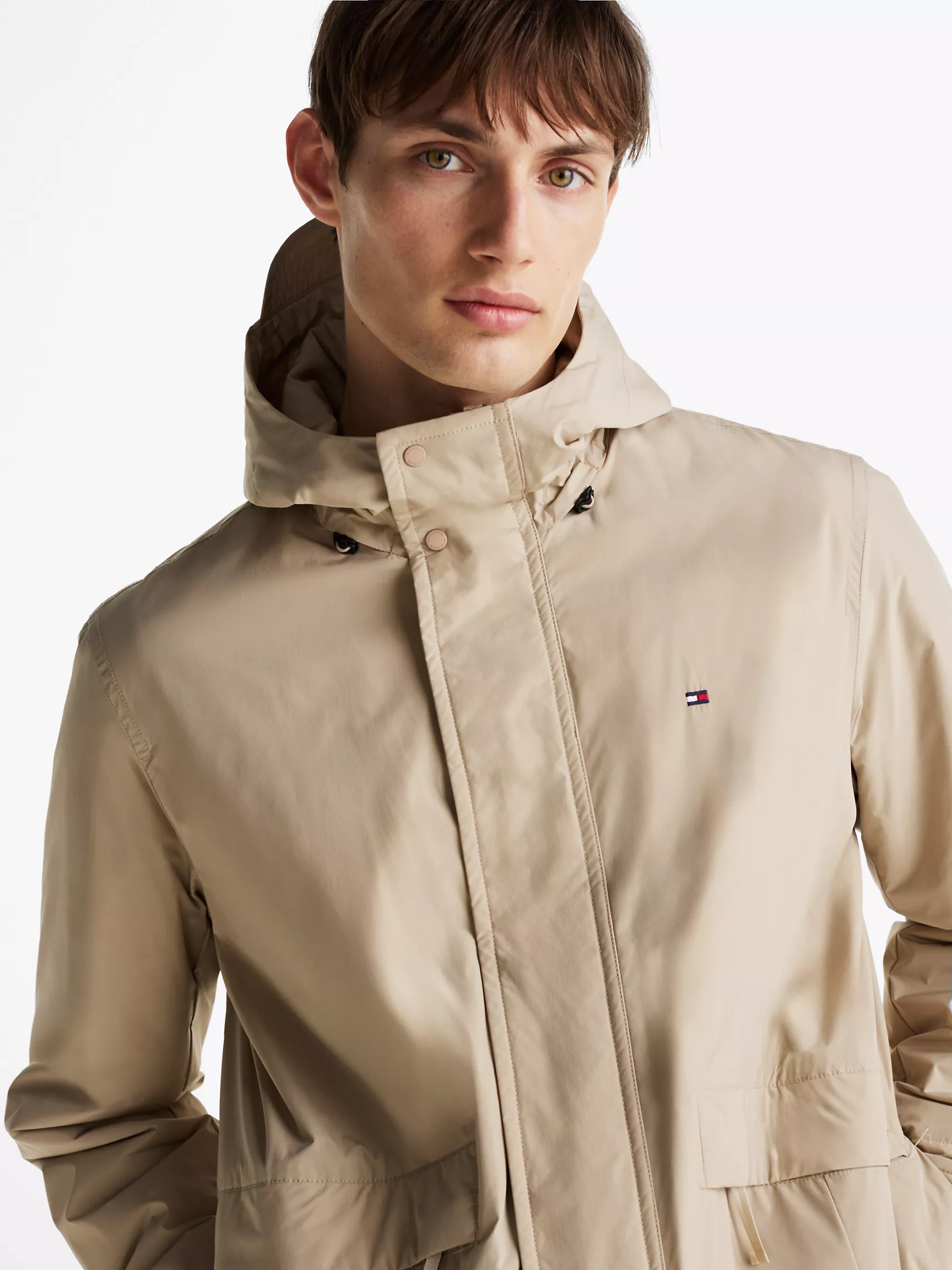 Мужская куртка Tommy Hilfiger, Легкая компактная ветровка с капюшоном