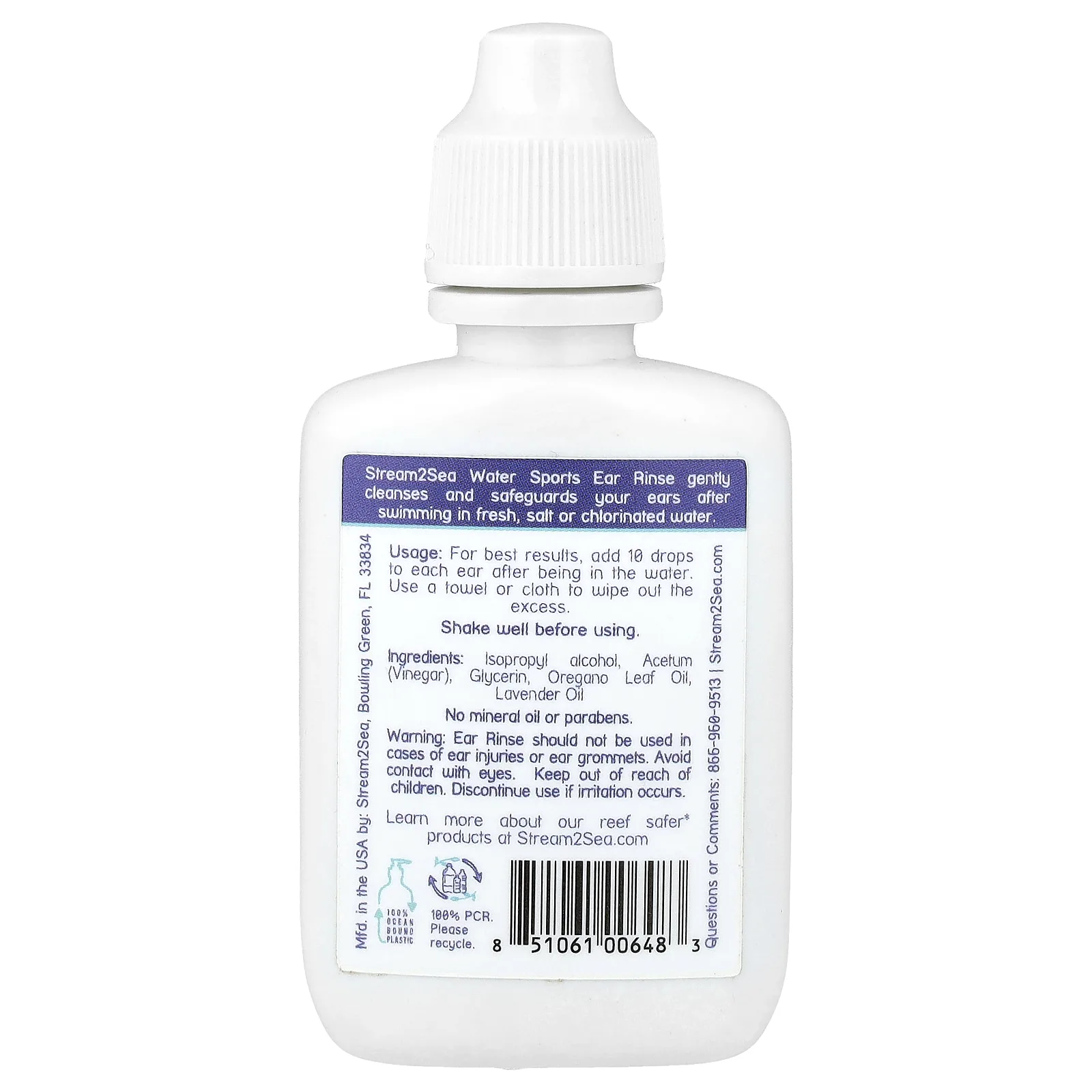 Stream2Sea, Ополаскиватель для ушей для водных видов спорта, 30 мл (1 жидк. Унция)