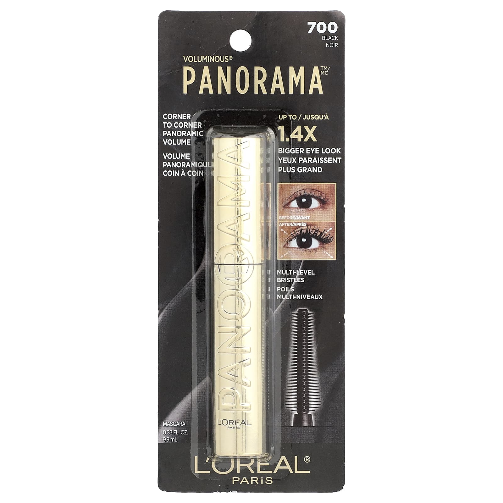 L'Oréal, Voluminous®, тушь Panorama ™, черный цвет 700, 9,9 мл (0,33 жидк. Унции)