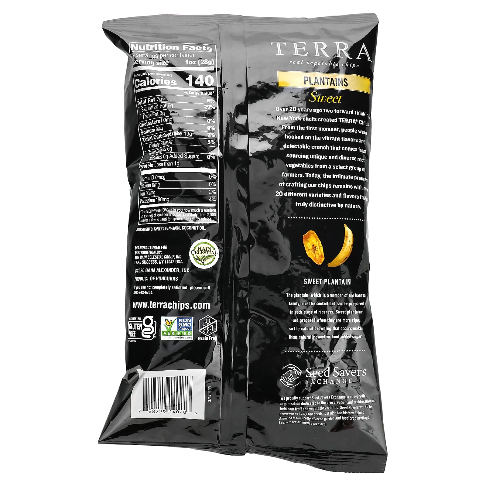 Terra, настоящие овощные чипсы, подорожник, сладкие, 141 г (5 унций)