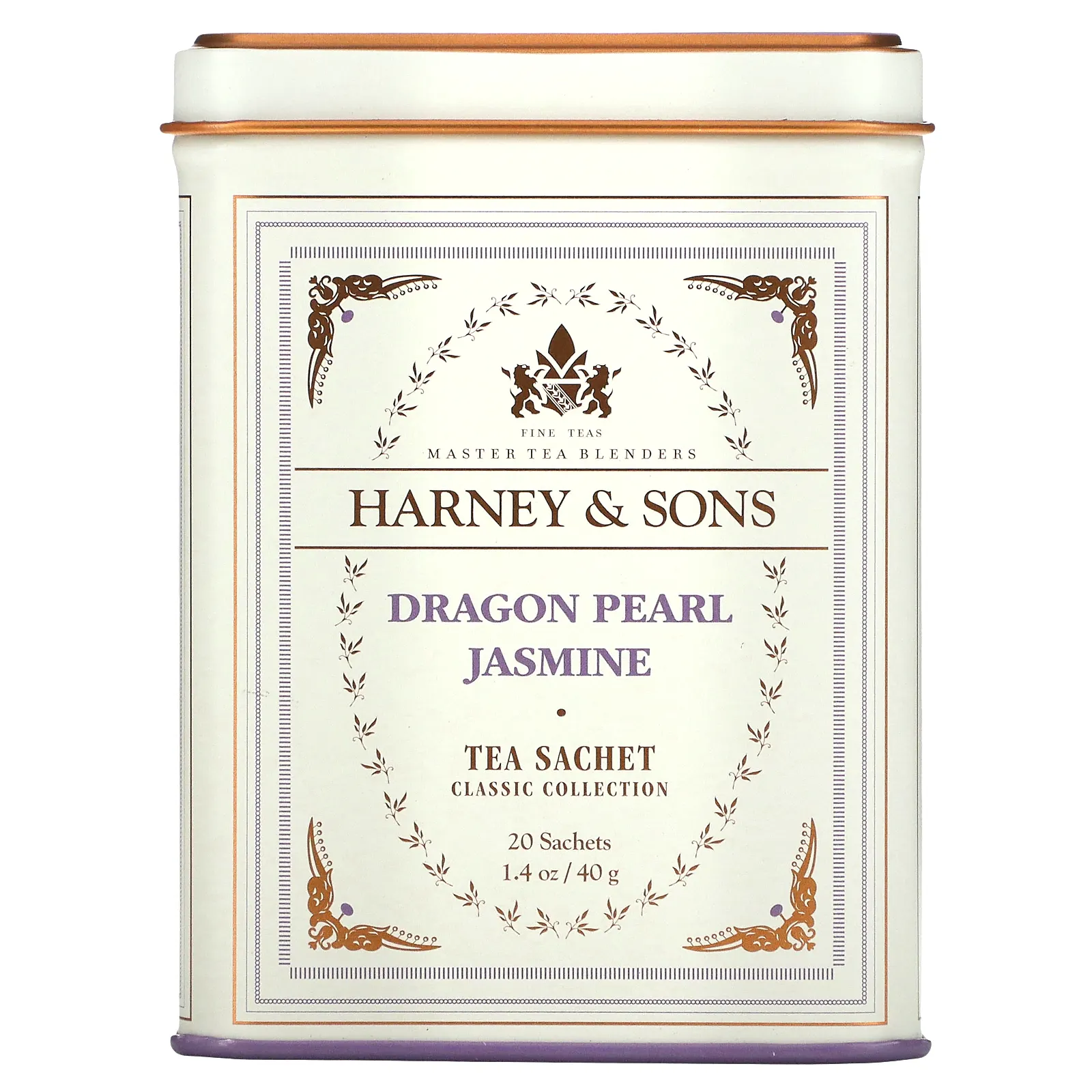 Harney & Sons, Качественные сорта чая, чай с жасмином Dragon Pearl, 20 чайных саше, 40 г (1,4 унции)