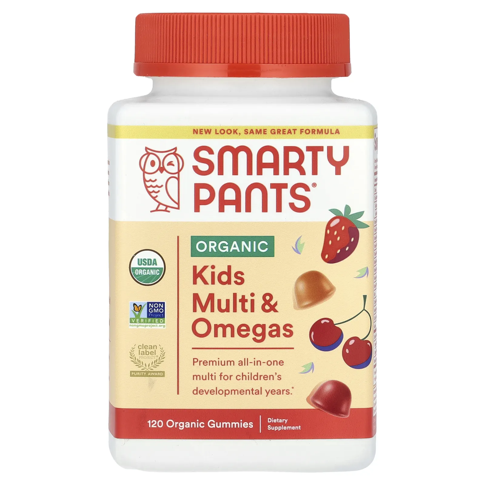 SmartyPants, Organics, комплекс для детей, вишня и ягодный микс, 120 вегетарианских жевательных таблеток