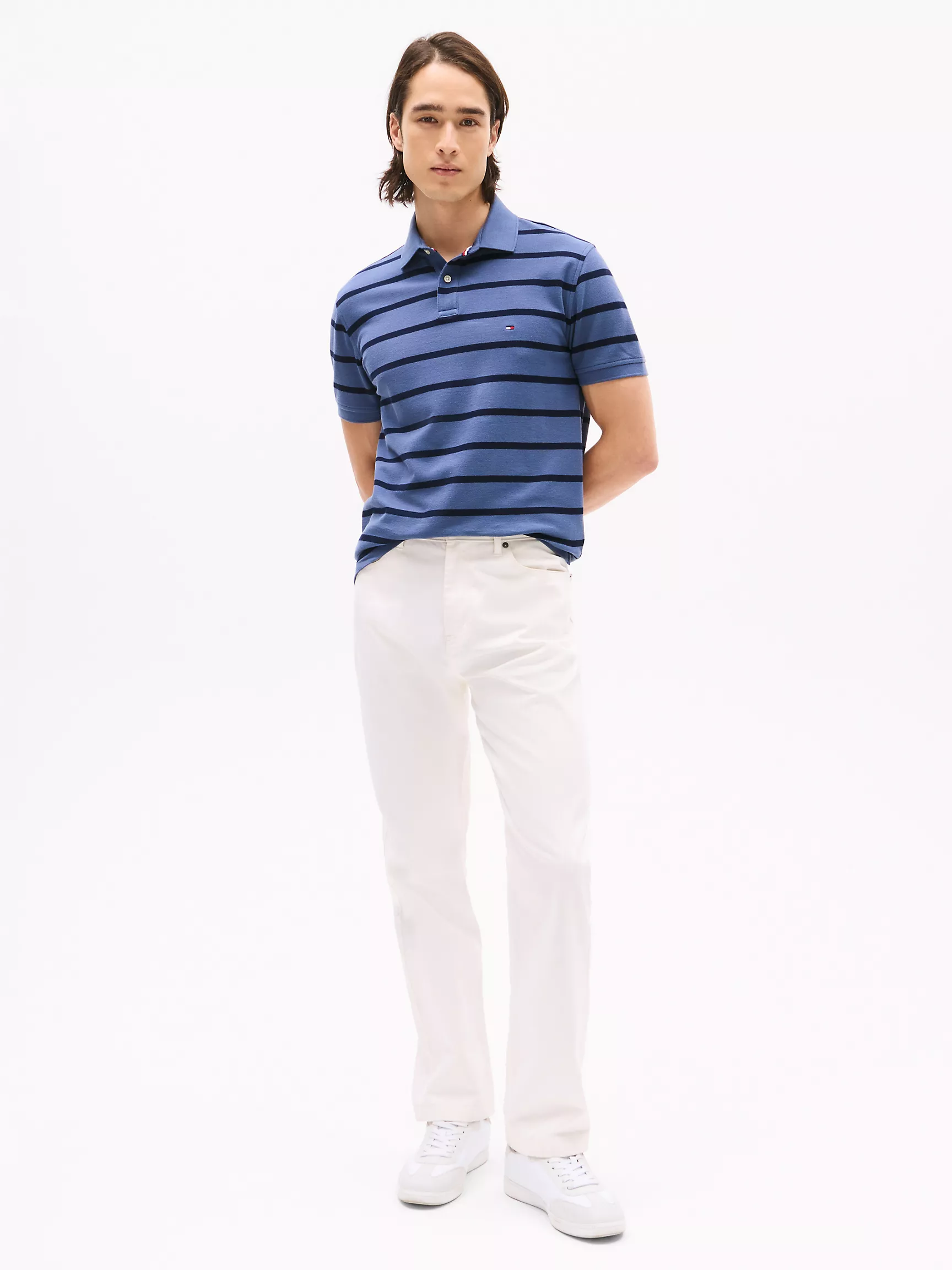 Мужское поло Tommy Hilfiger, Полосатое влагоотводящее поло стандартного кроя