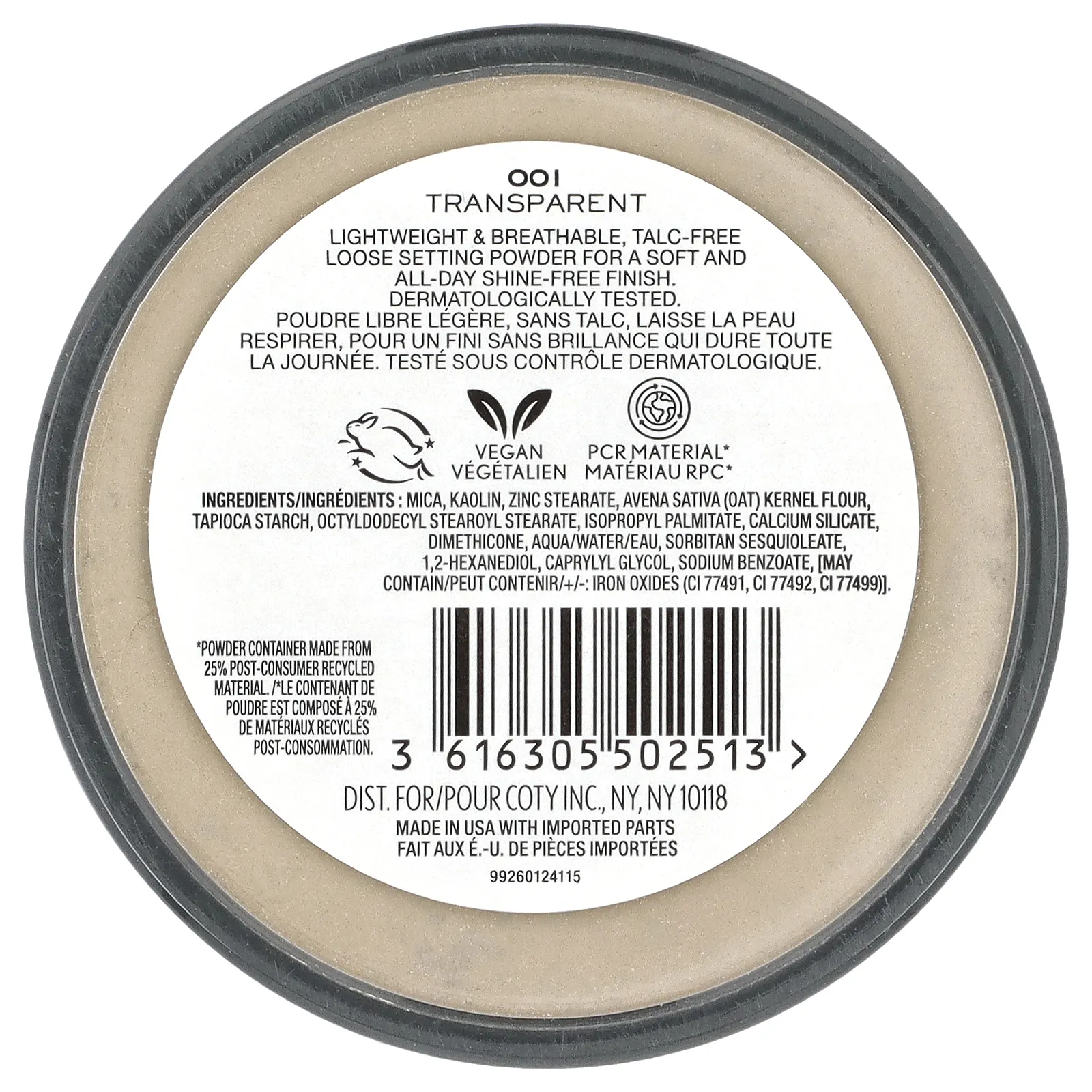 Rimmel London, Stay Matte, Loose Setting Powder, 001 Transparent, 0.63 oz (18 g)