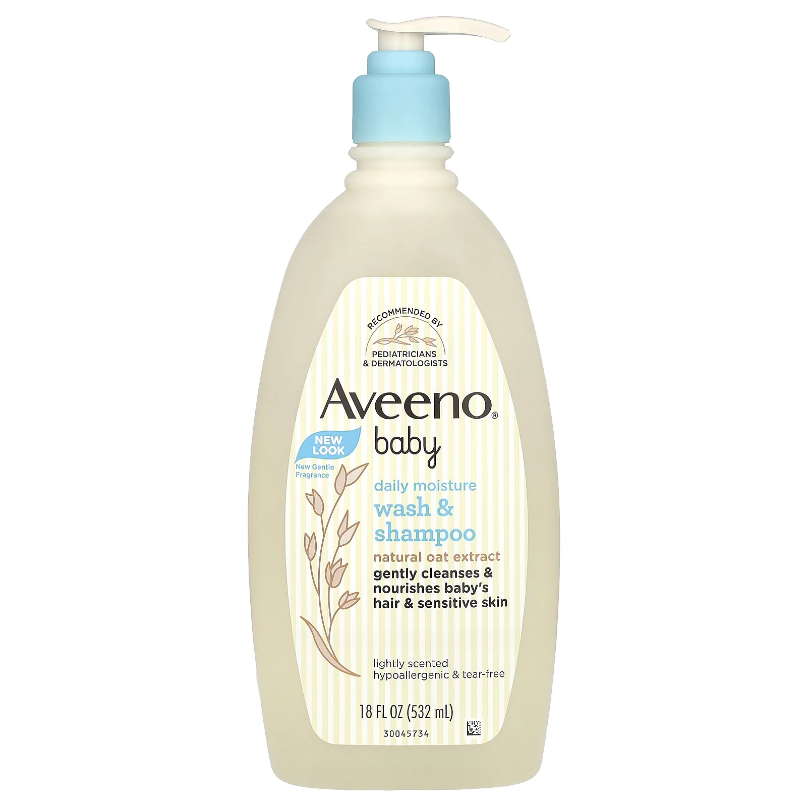 Aveeno, детское увлажняющее средство для мытья тела и шампунь, с легким запахом, 532 мл (18 жидк. унций)