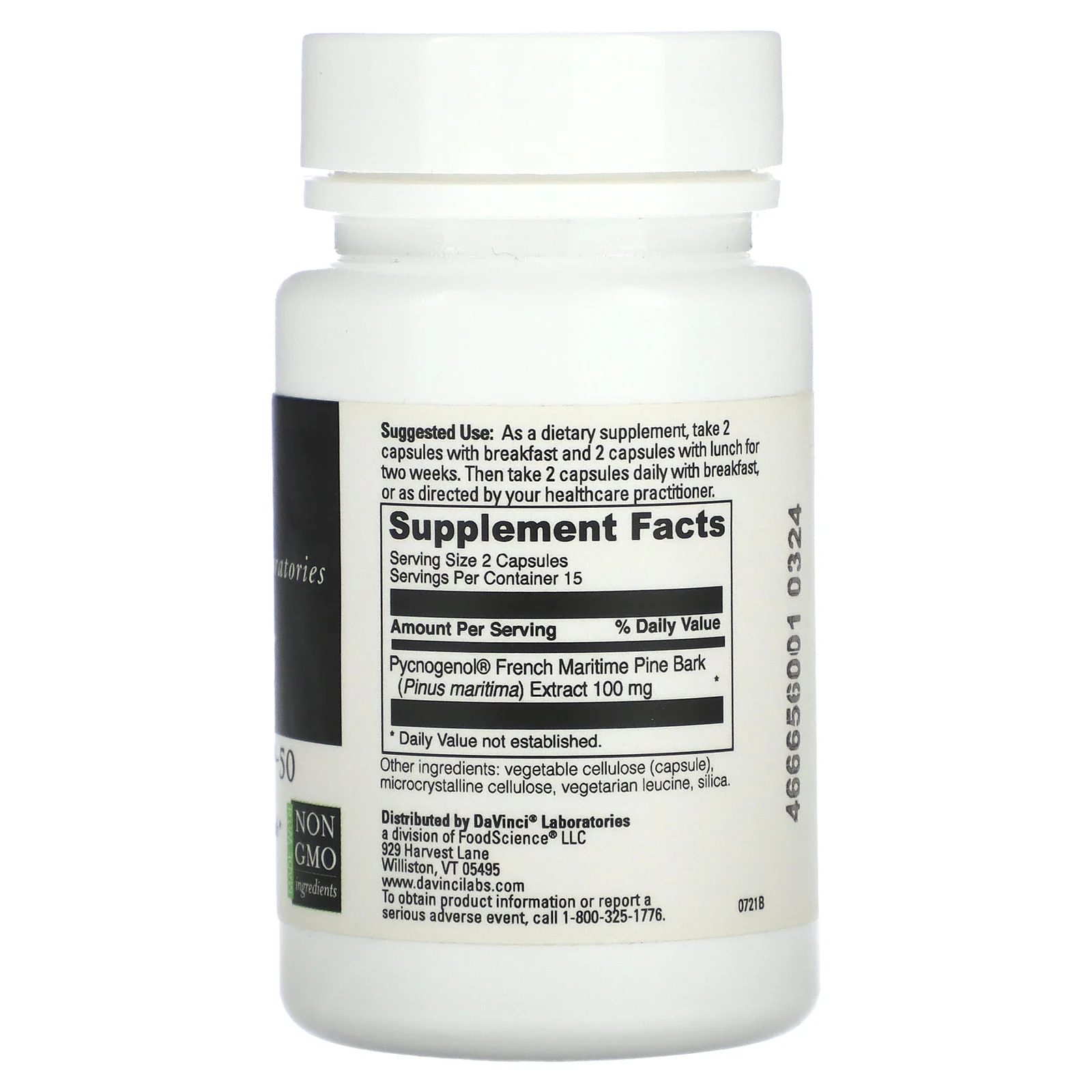 DaVinci Laboratories of Vermont, Пикногенол-50, 50 мг, 30 капсул
