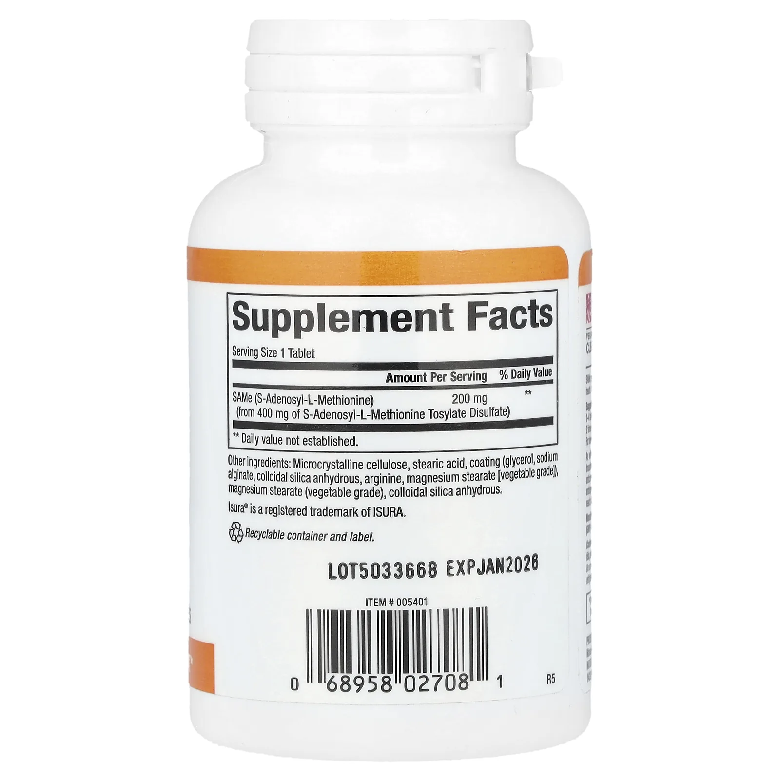 Natural Factors, SAMe (дисульфат тозилат), 200 мг, 60 таблеток с медленным высвобождением