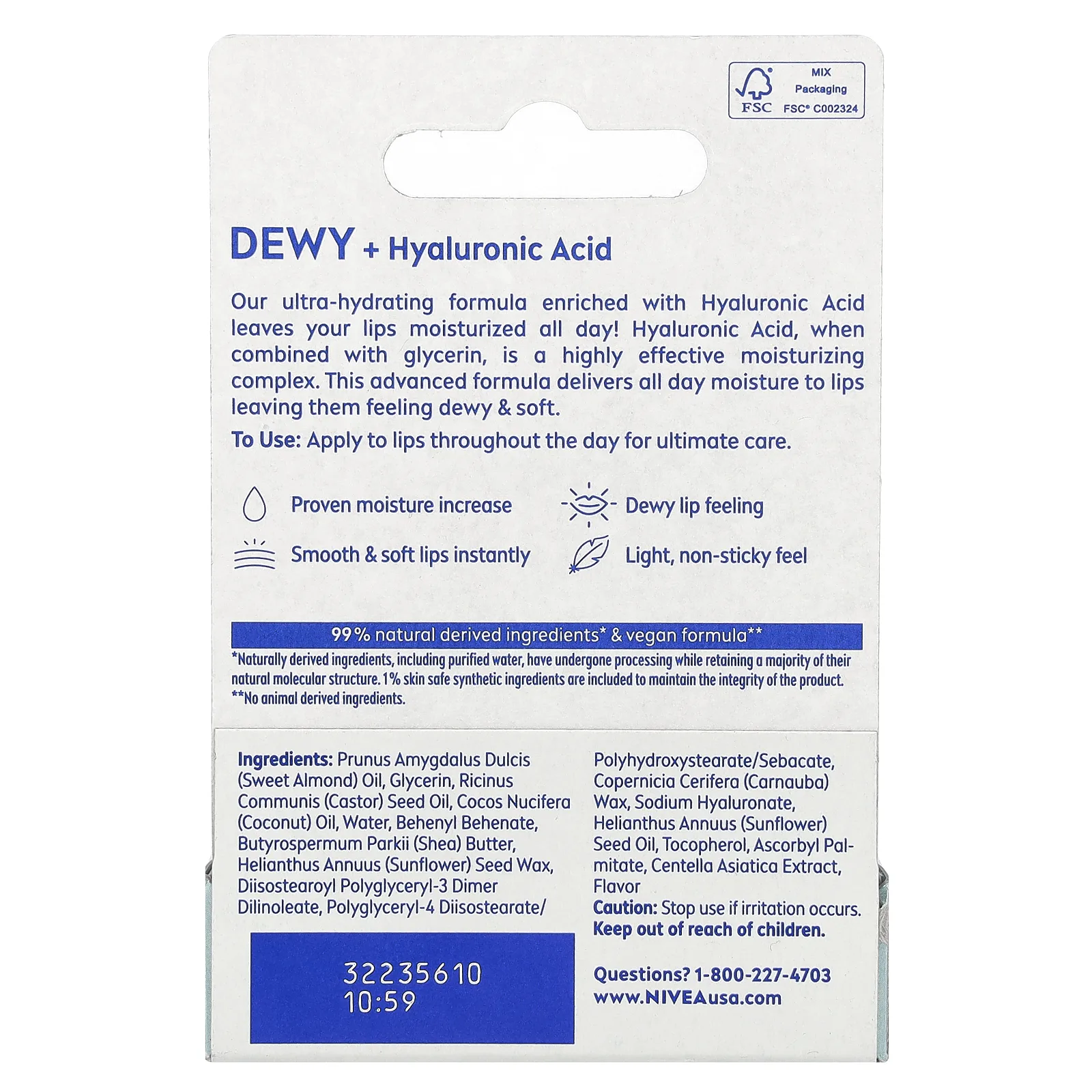 Nivea, Dewy Lip Care, 5,2 г (0,18 унции)