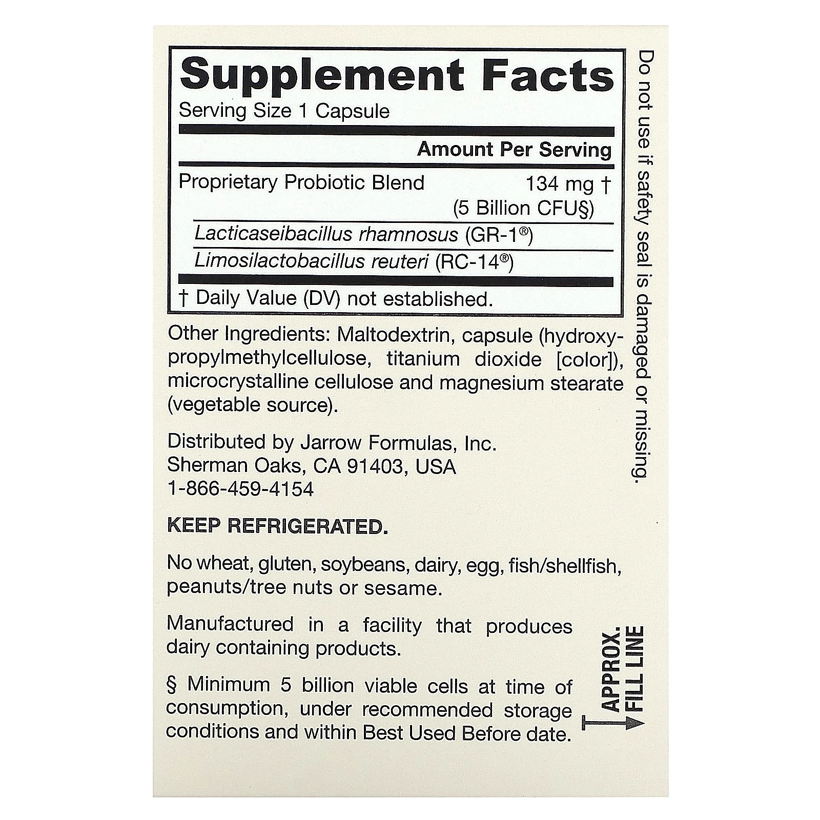 Jarrow Formulas, Vegan Fem Dophilus, 5 млрд КОЕ, 30 вегетарианских капсул