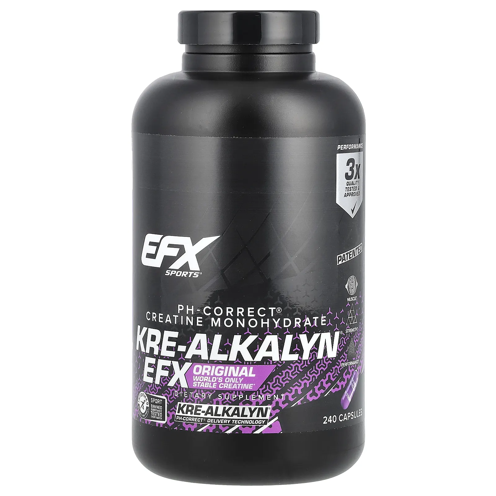 EFX Sports, Kre-Alkalyn EFX, креатин, 240 капсул