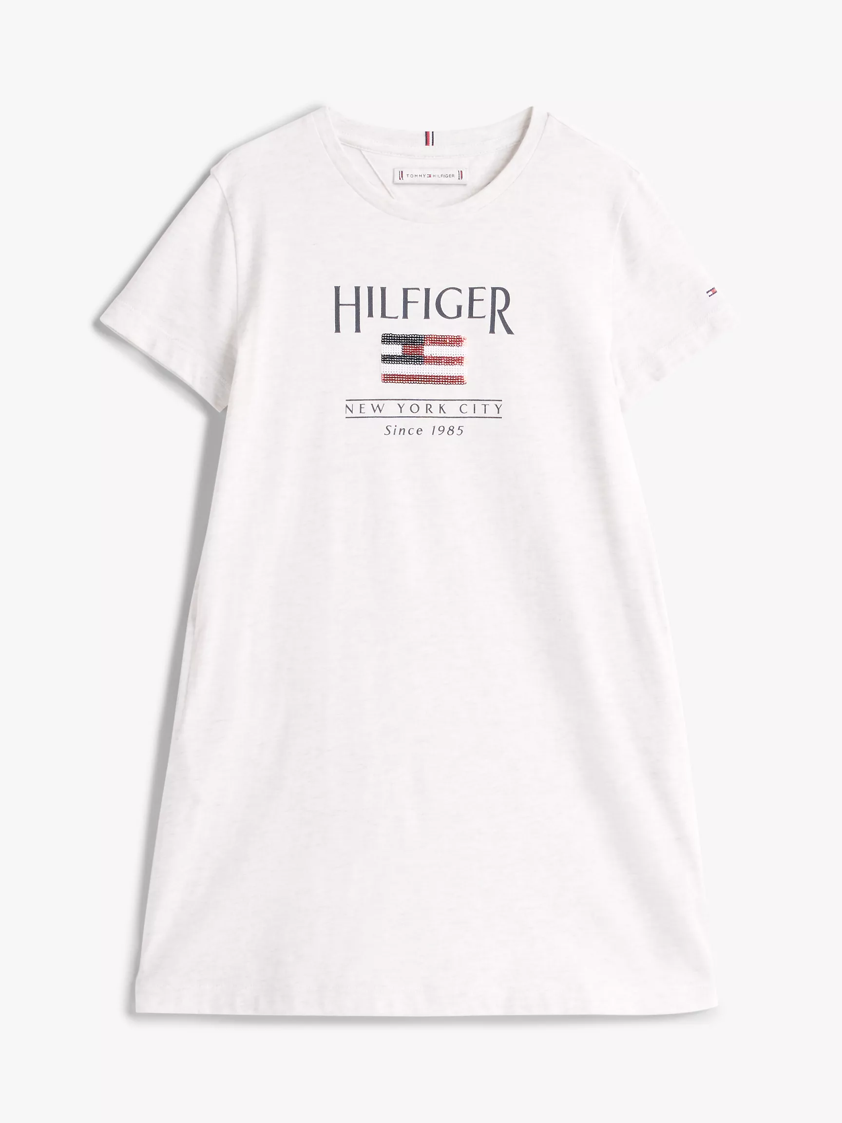 Платье для девочек Tommy Hilfiger, Детское платье-футболка с логотипом флага из пайеток