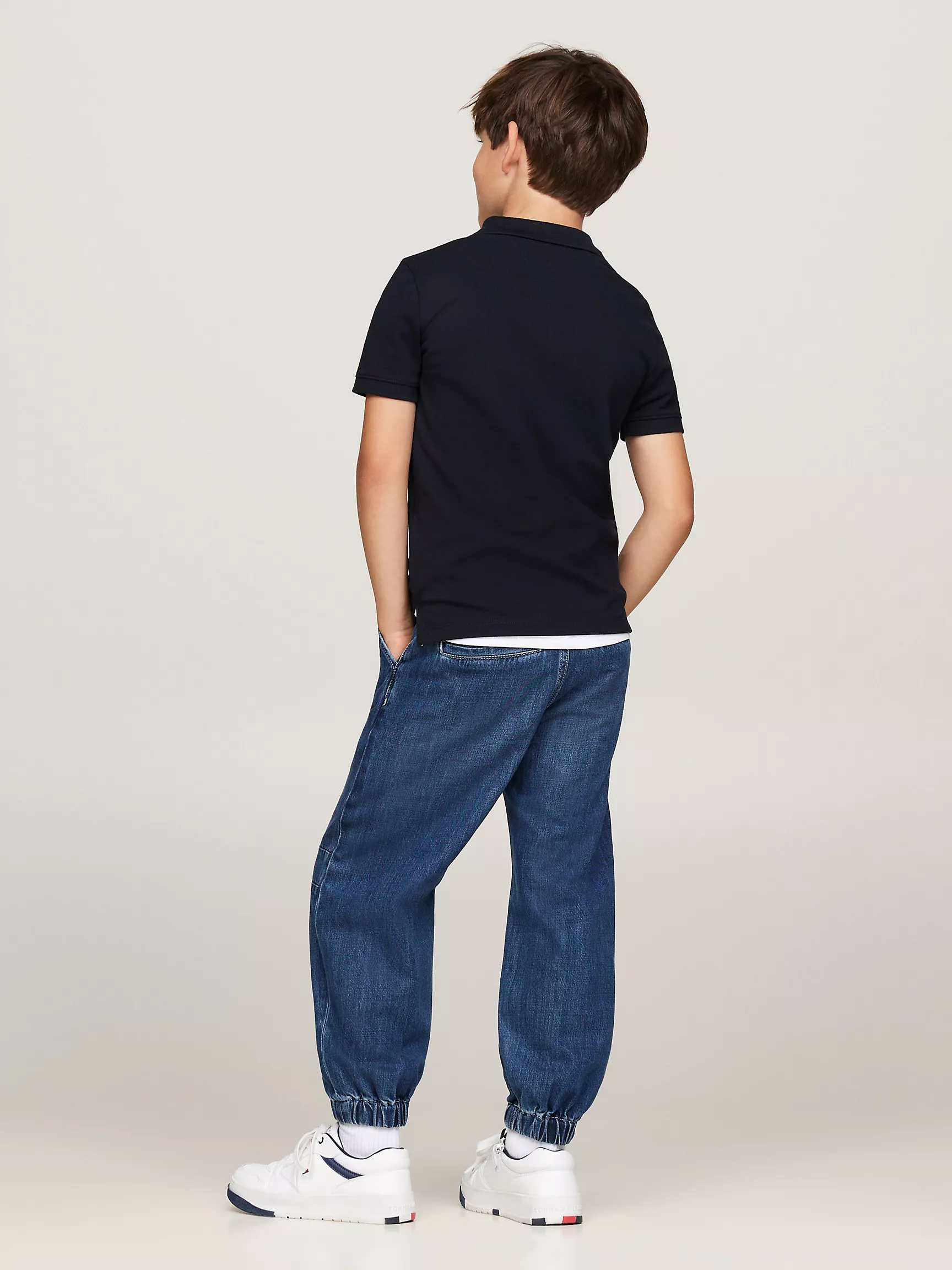 Рубашка-поло для мальчиков Tommy Hilfiger, Детское поло из пике с логотипом Hilfiger