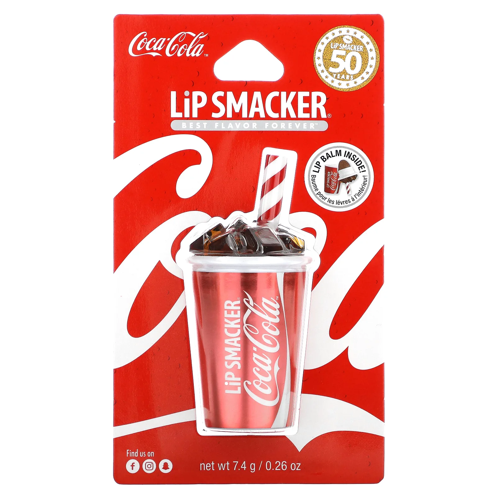 Lip Smacker, Coca-Cola, бальзам для губ, стакан колы, 7,4 г (0,26 унции)