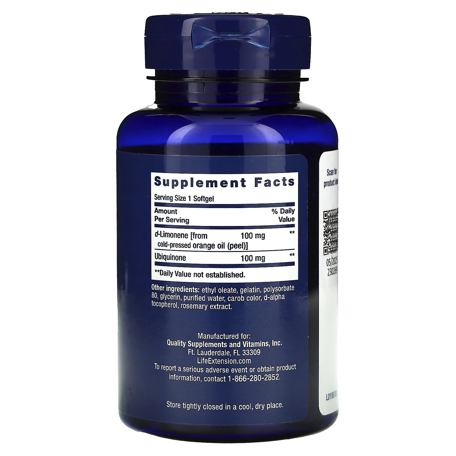 Life Extension, Super-Absorbable CoQ10, суперусваиваемый коэнзим Q10 (убихинон) с d-лимоненом, 100 мг, 60 капсул