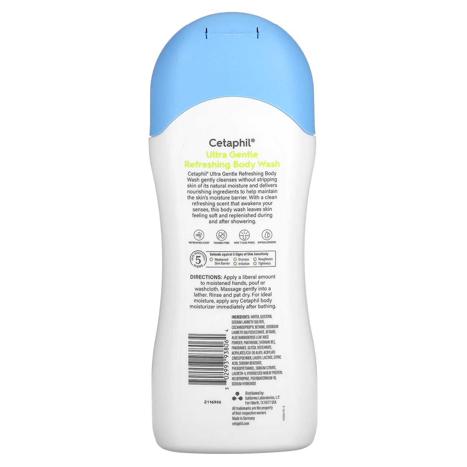 Cetaphil, Ultra Gentle, освежающий гель для душа, свежий аромат, 500 мл