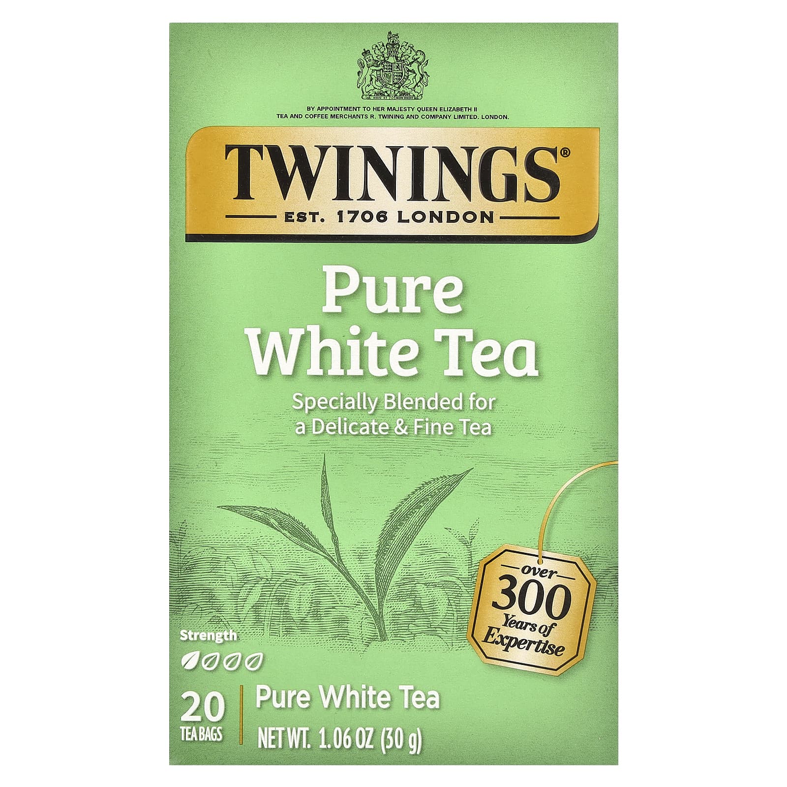 Twinings, Чистый белый чай, 20 чайных пакетиков, 30 г (1,06 унции)