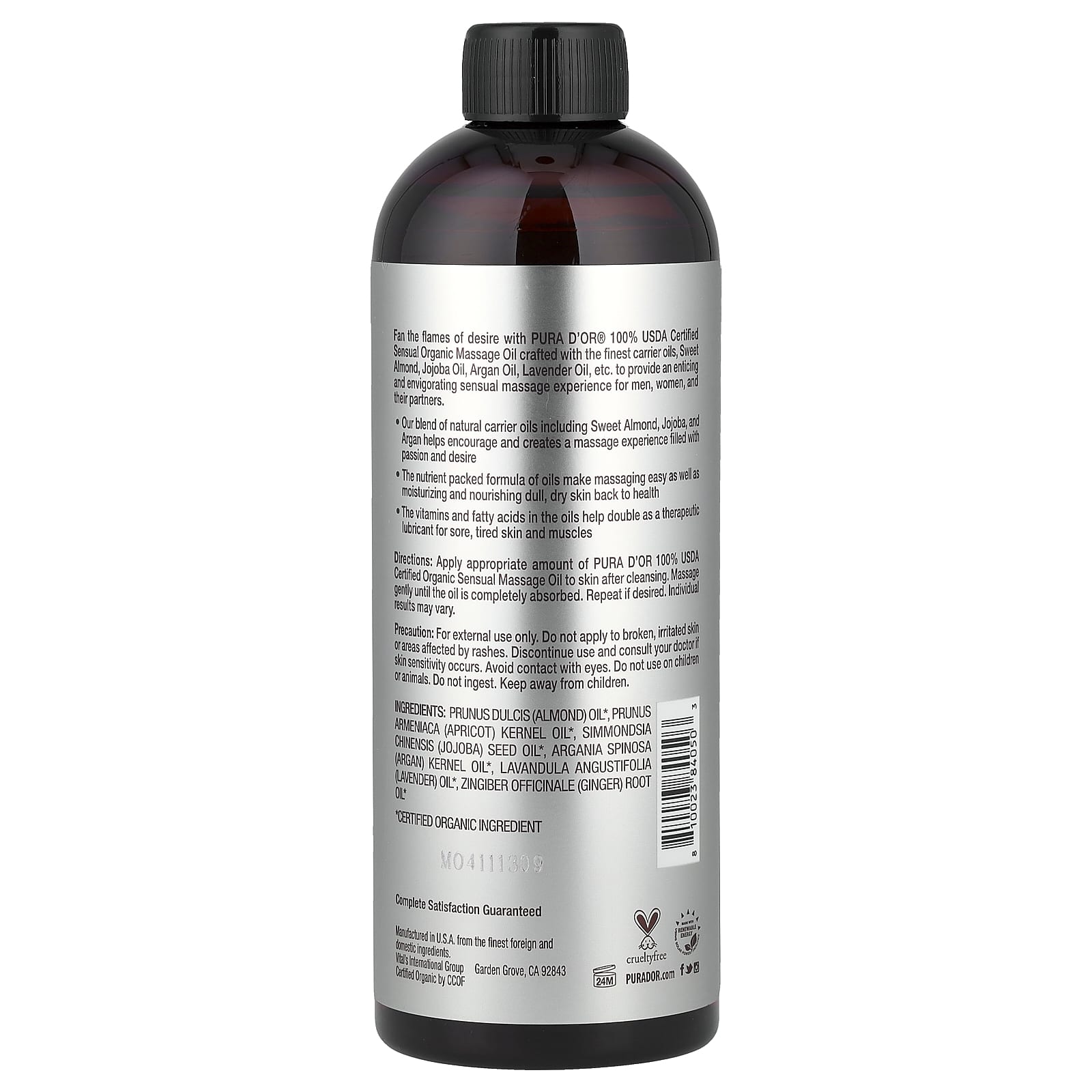 Pura D'or, Professional, органическое массажное масло, 473 мл (16 жидк. Унций)