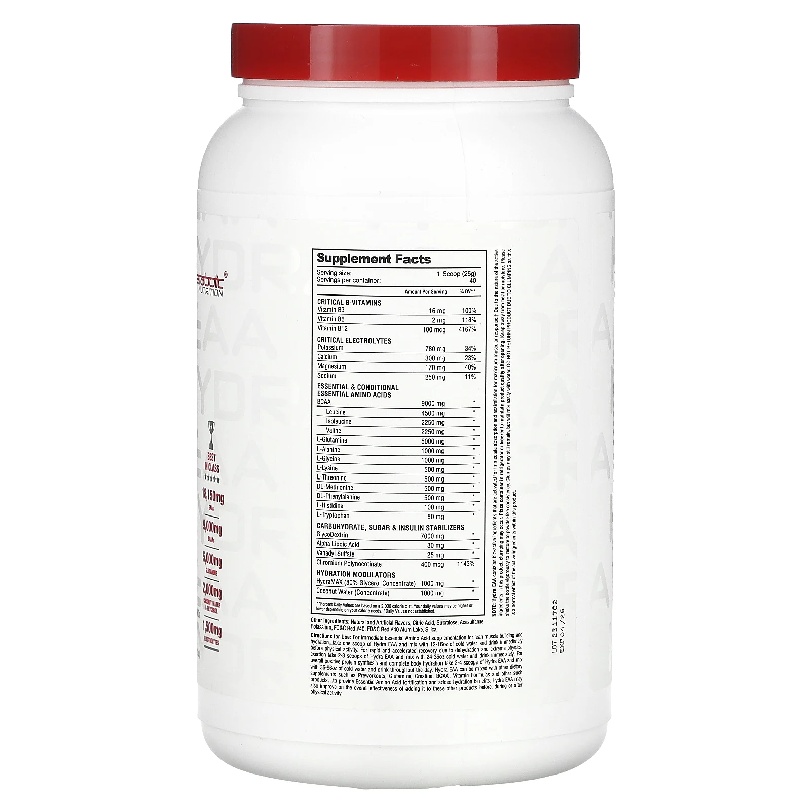 Metabolic Nutrition, Hydra EAA, фруктовый пунш, 1000 г (35,2 унции)