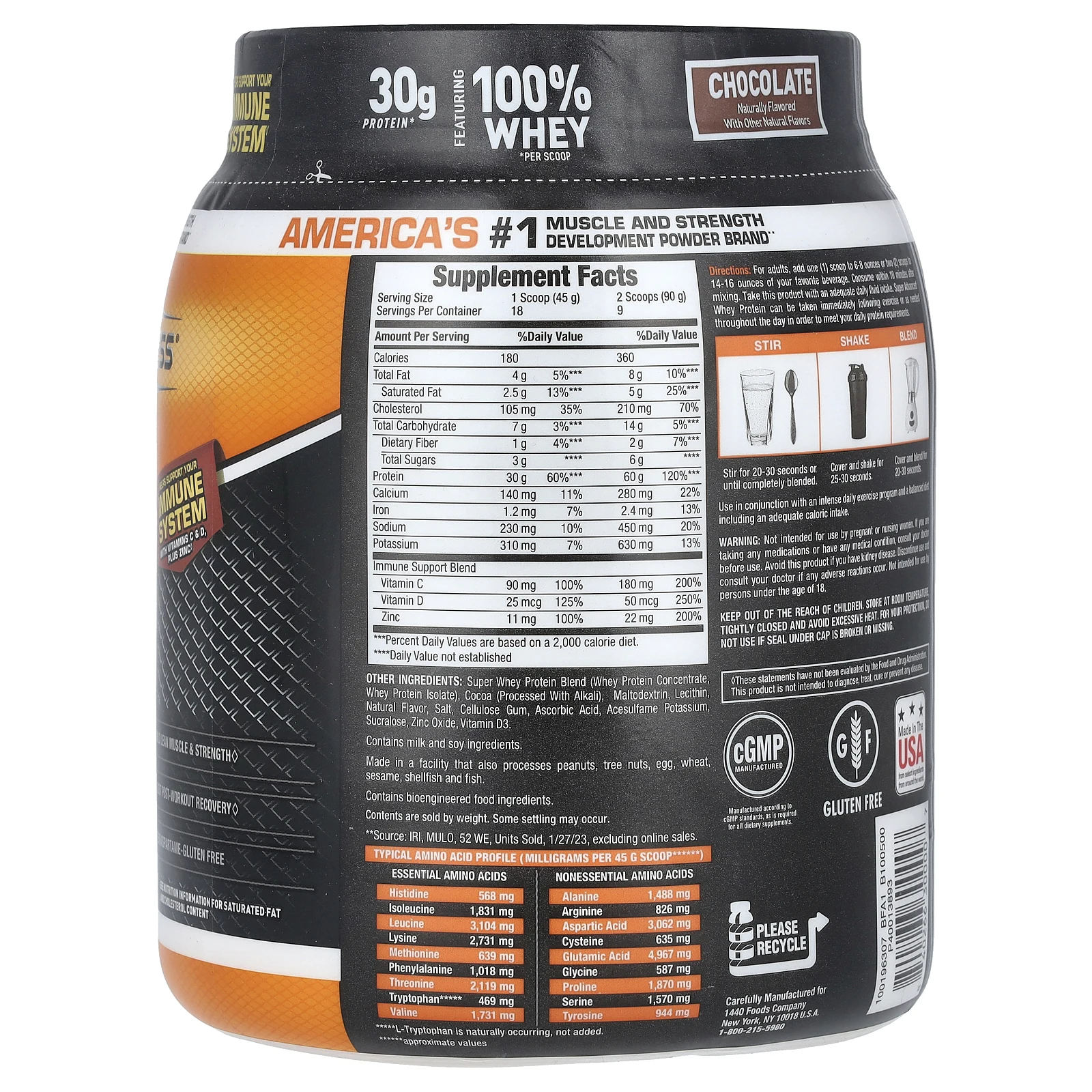 Body Fortress, Super Advanced Whey Protein, улучшенный сывороточный протеин, со вкусом шоколада, 810 г (1,78 фунта)