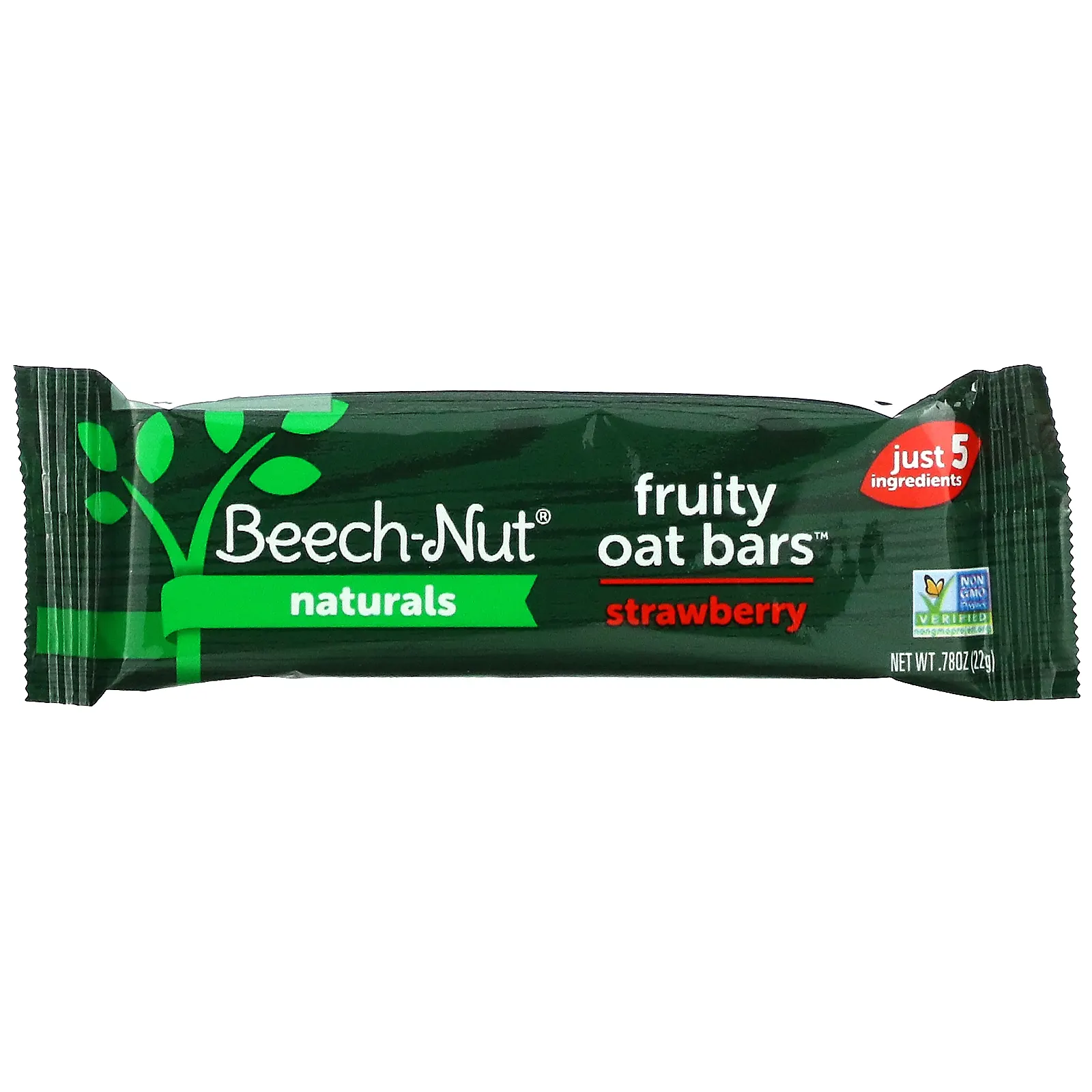 Beech-Nut, Naturals, Fruity Oat Bars, овсяные батончики с фруктами, для детей от 12 месяцев, клубника, 5 батончиков по 22 г (0,78 унции)