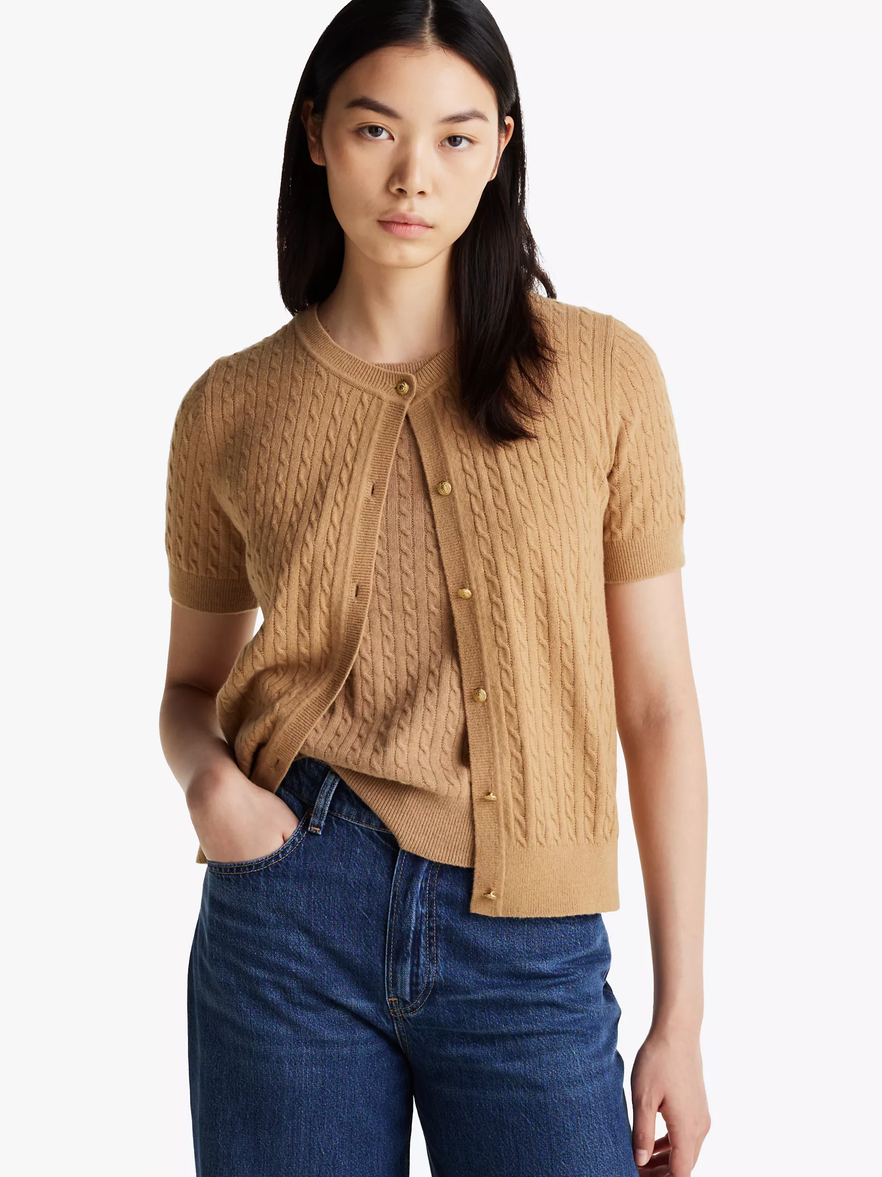 Женский свитер Tommy Hilfiger, Кардиган из шерстяной смеси с узором "косы"