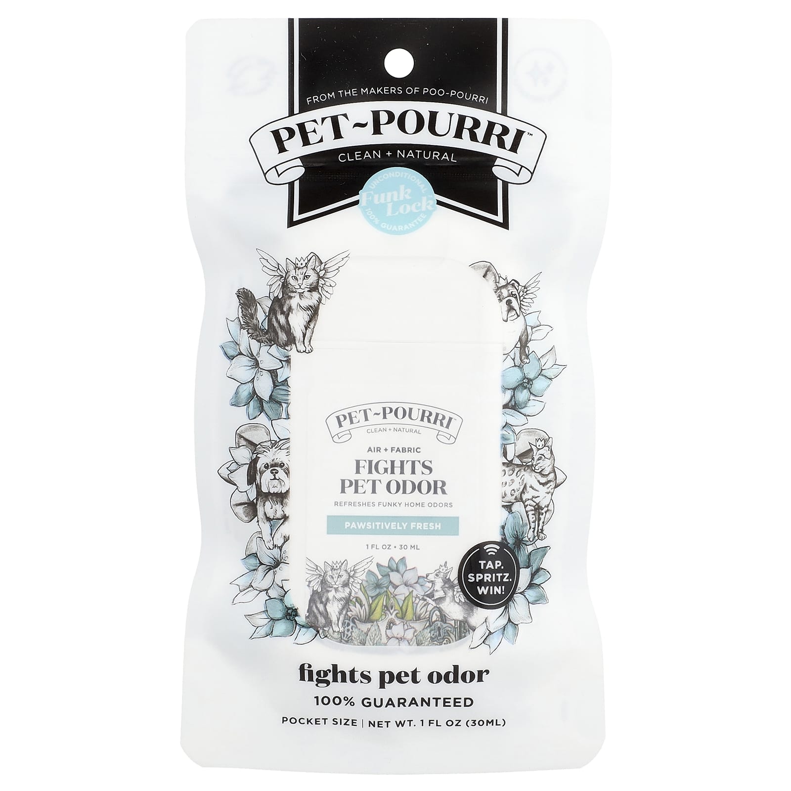Poo-Pourri, Pet-Pourri ™, освежитель запаха домашних животных, воздух и ткань, свежесть, 30 мл (1 жидк. Унция)